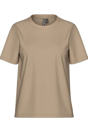 Pieces - Pcria Ss Solid Tee - 4280158 Silver Mink Mode