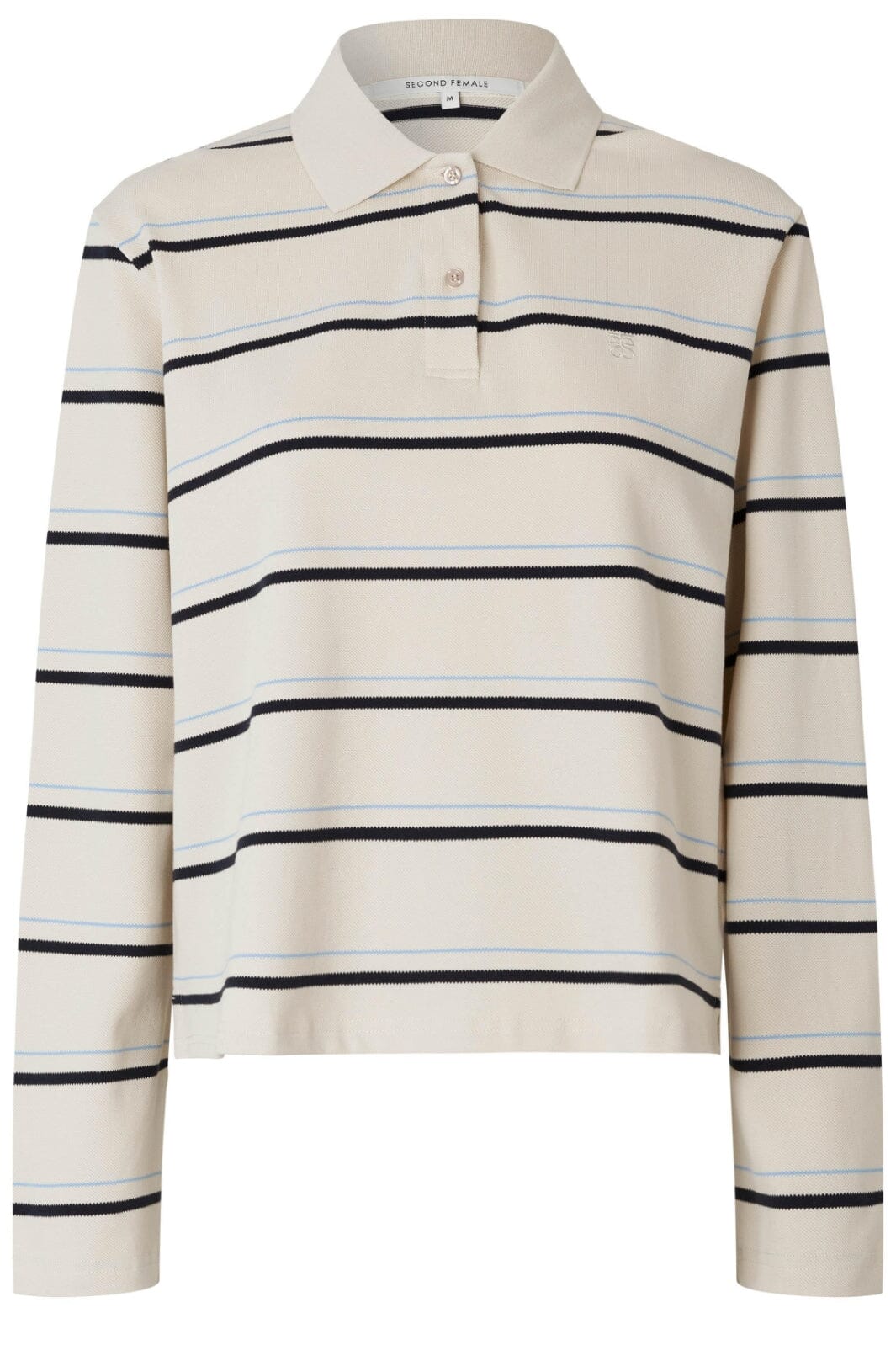 Second Female - Lovella Striped Polo LL Tee 59836 - 1034 Summer Sand Mode