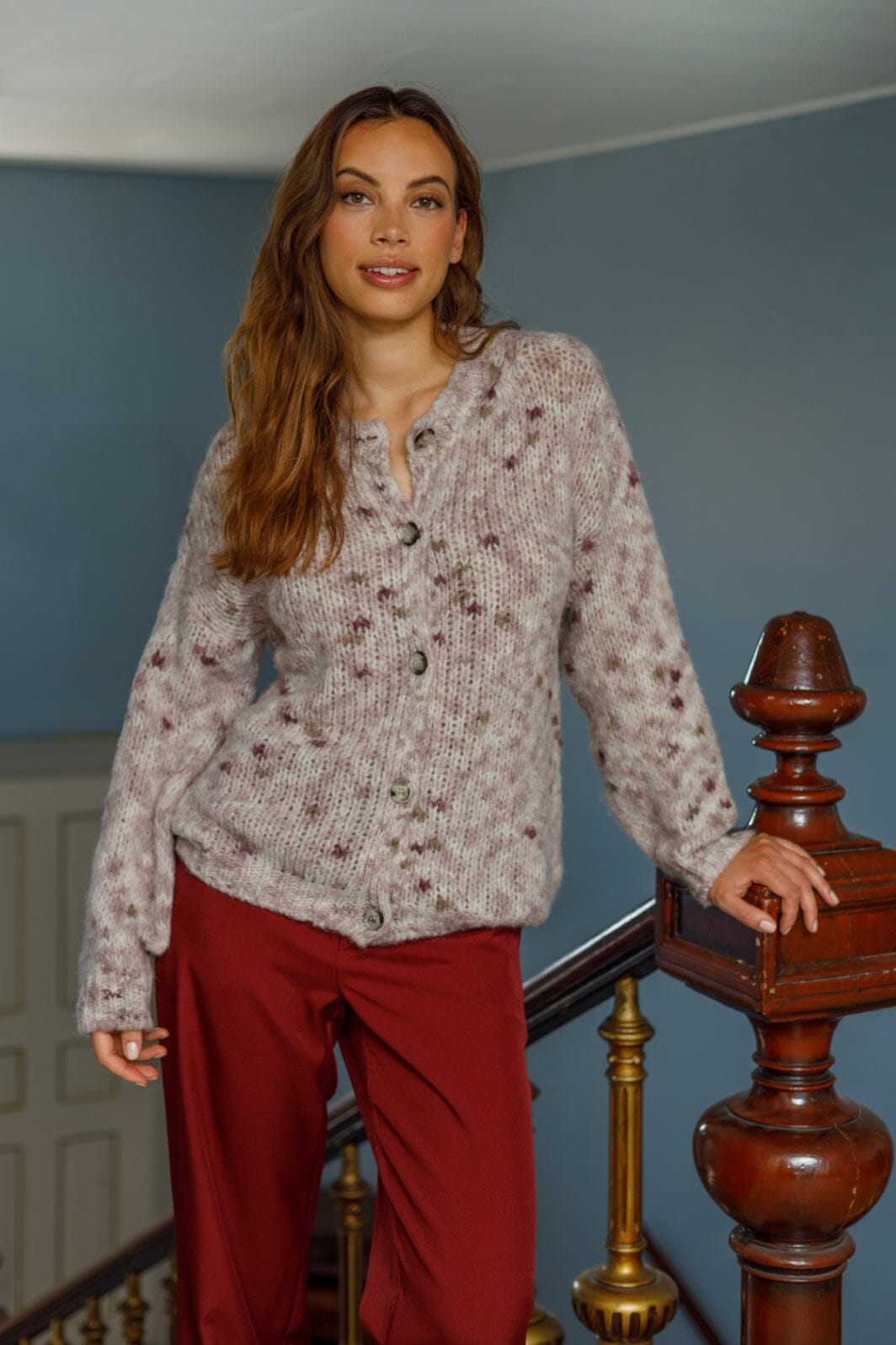 Black Colour - Bcmist Knit Cardigan - Rose Plum Levere