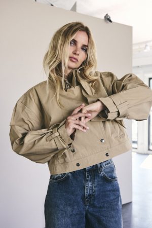 Co´couture - Franciscc Crop Trench Jacket 30271 - 16 Khaki