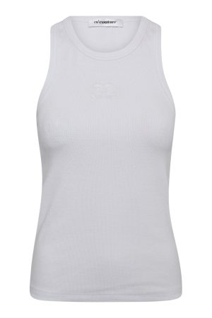 Co´Couture - Saharacc Embroidery Tank Top 33151 - 4000 - White Online nu
