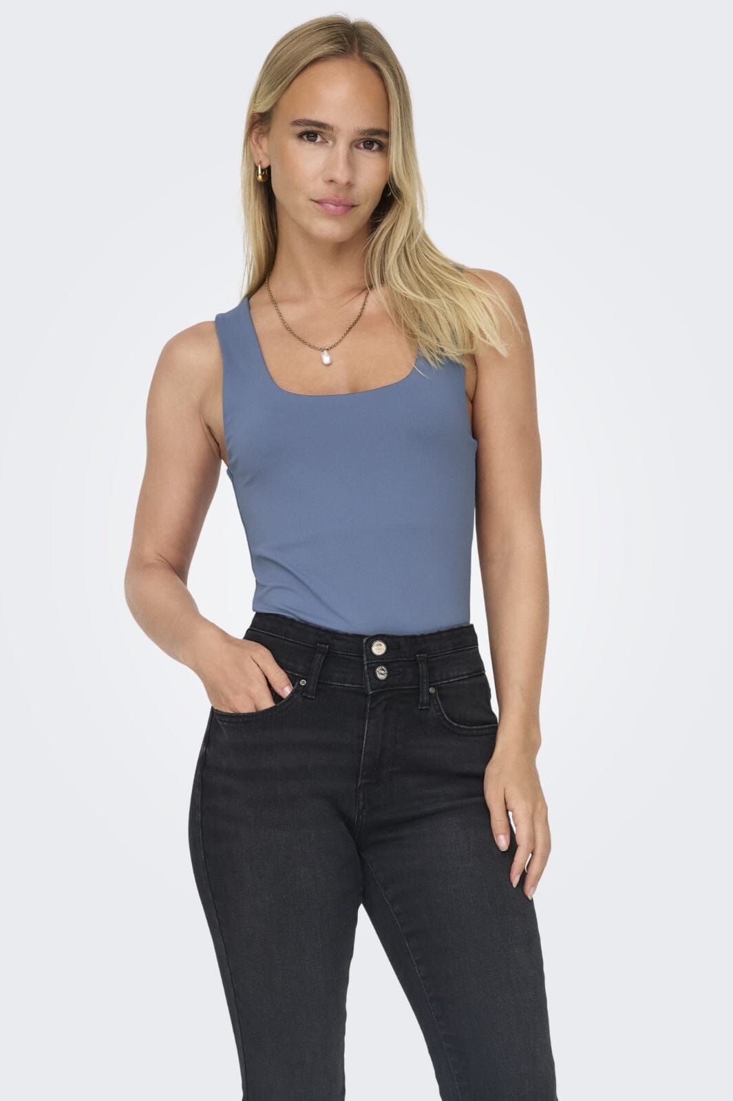Only - Onlea S/L 2-Ways Fit Top - 4628578 Vintage Indigo på udsalg