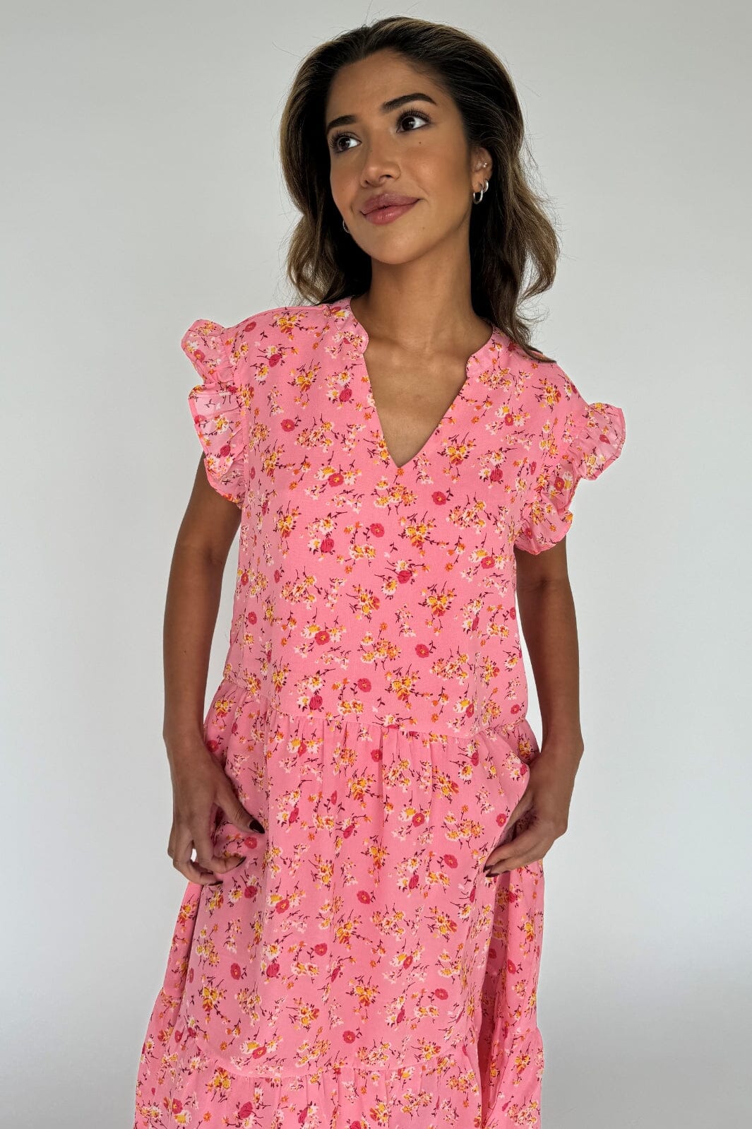 Forudbestilling - Continue - Bea Long Flowerprint 14891 - Yellow Flower