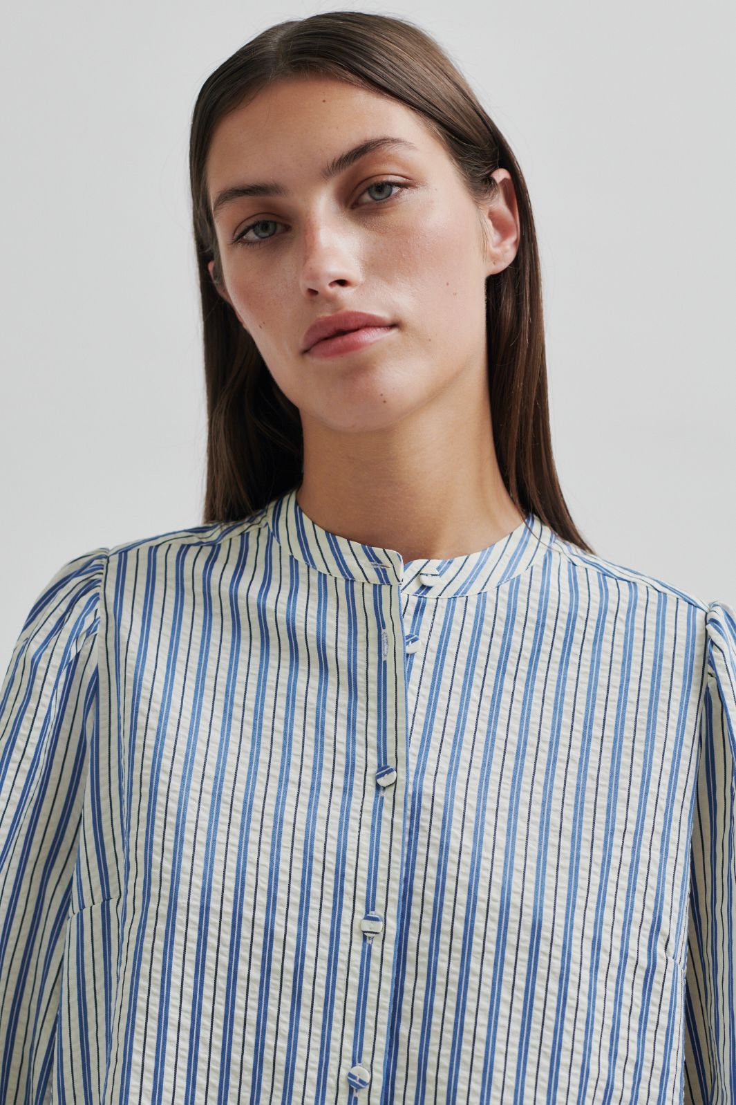 Forudbestilling - Second Female - Serifa Shirt 59636 - Cornflower Blue 5087 Online salg