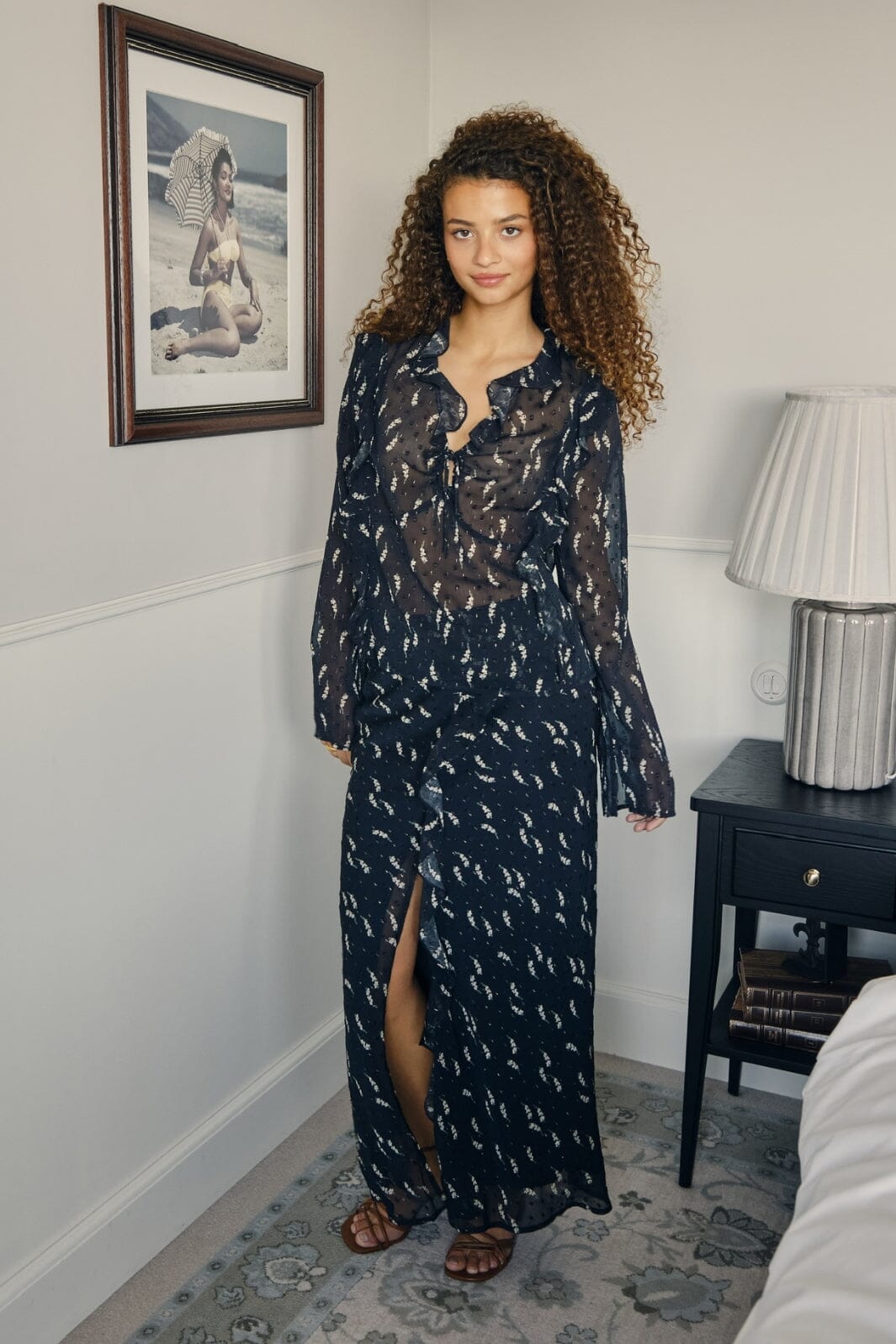 Neo Noir - Carola Flower Branch Blouse - Black