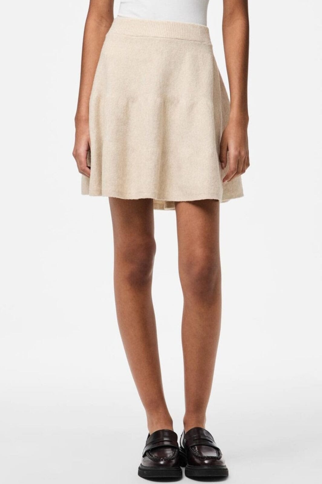 Pieces - Pcfamilla Short Knit Skirt Fsy - 4861104 Silver Gray Melange på udsalg