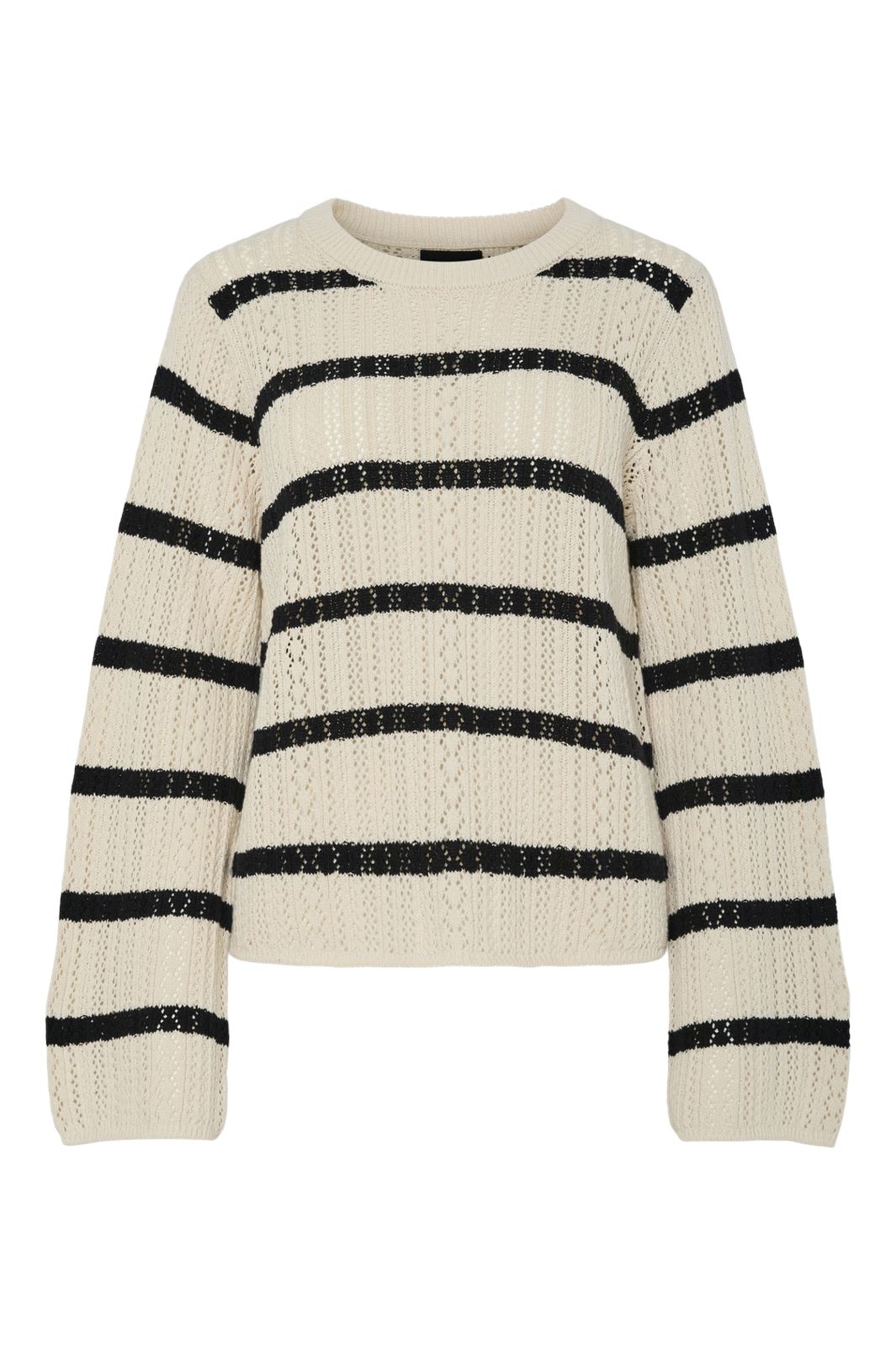 Pieces - Pcnuka Ls O-Neck Knit 17154616 - 4790694 - Birch Black Online nu