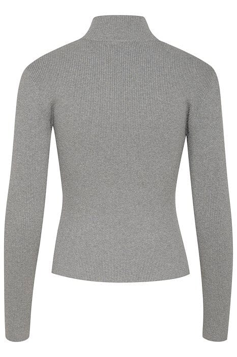 Gestuz - Yasmiagz Zipper Pullover 10909819 - 106849 - Grey Melange på udsalg