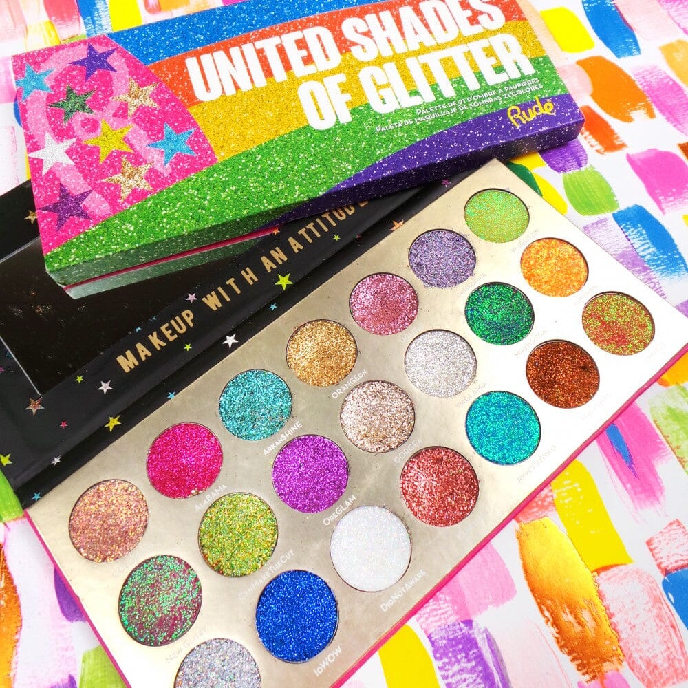 Rude Cosmetics - United Shades of Glitter - 21 Pressed Glitter Palette