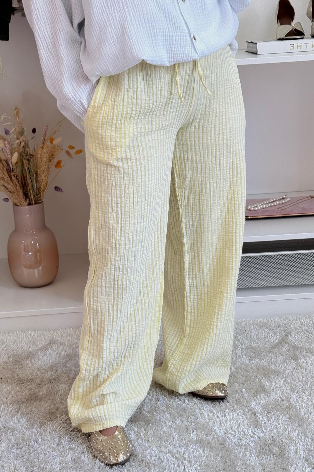 A-bee - Stella Pants - Light Yellow Online salg