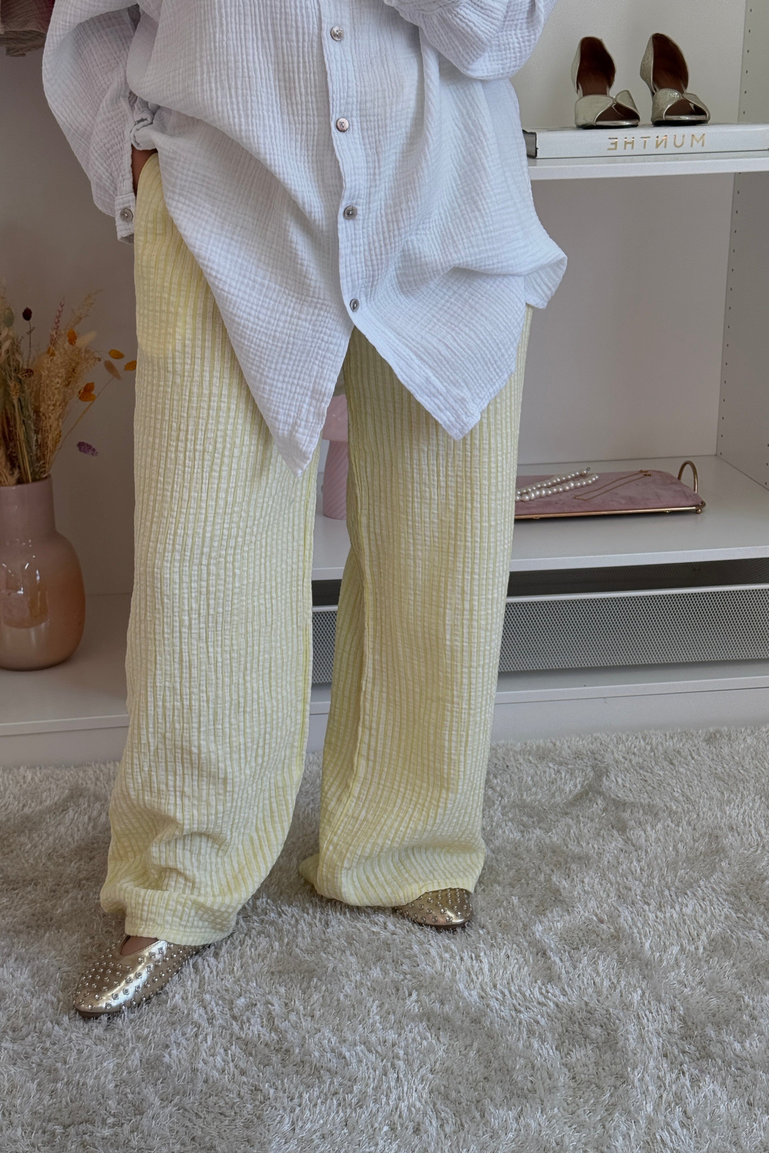 A-bee - Stella Pants - Light Yellow Online salg