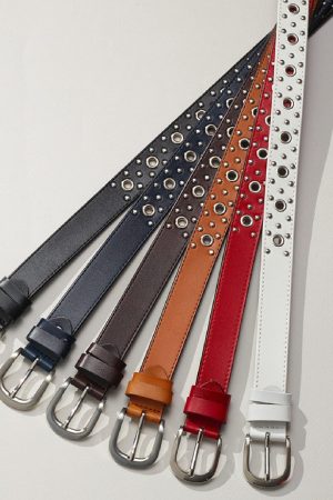 Anobel Copenhagen - Womens Split Cowhide Leather Belt CF-3099 - Red