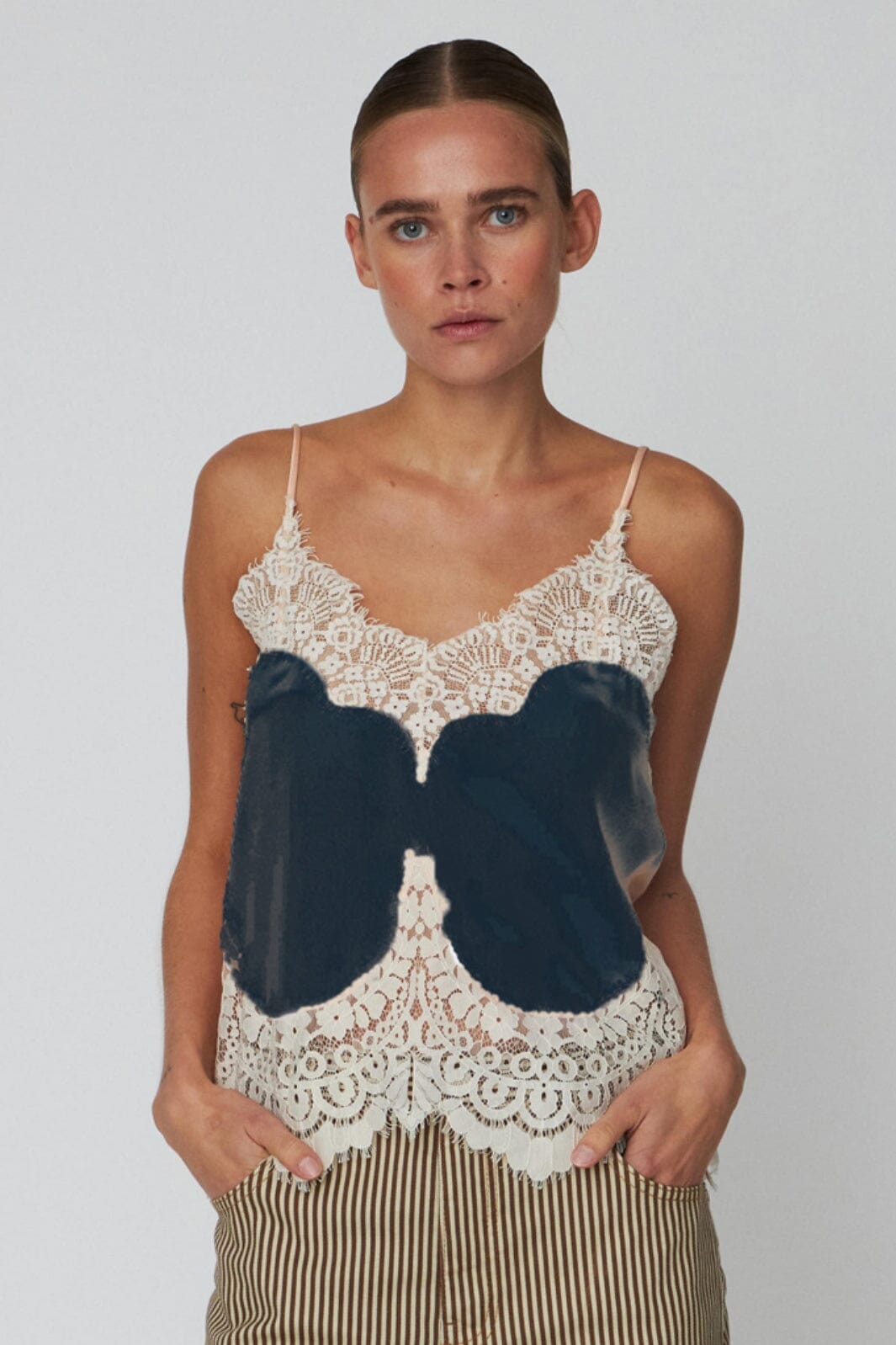 Forudbestilling - Stella Nova - Delicate Lace Topdc52-1136 - 409 Navy /creme