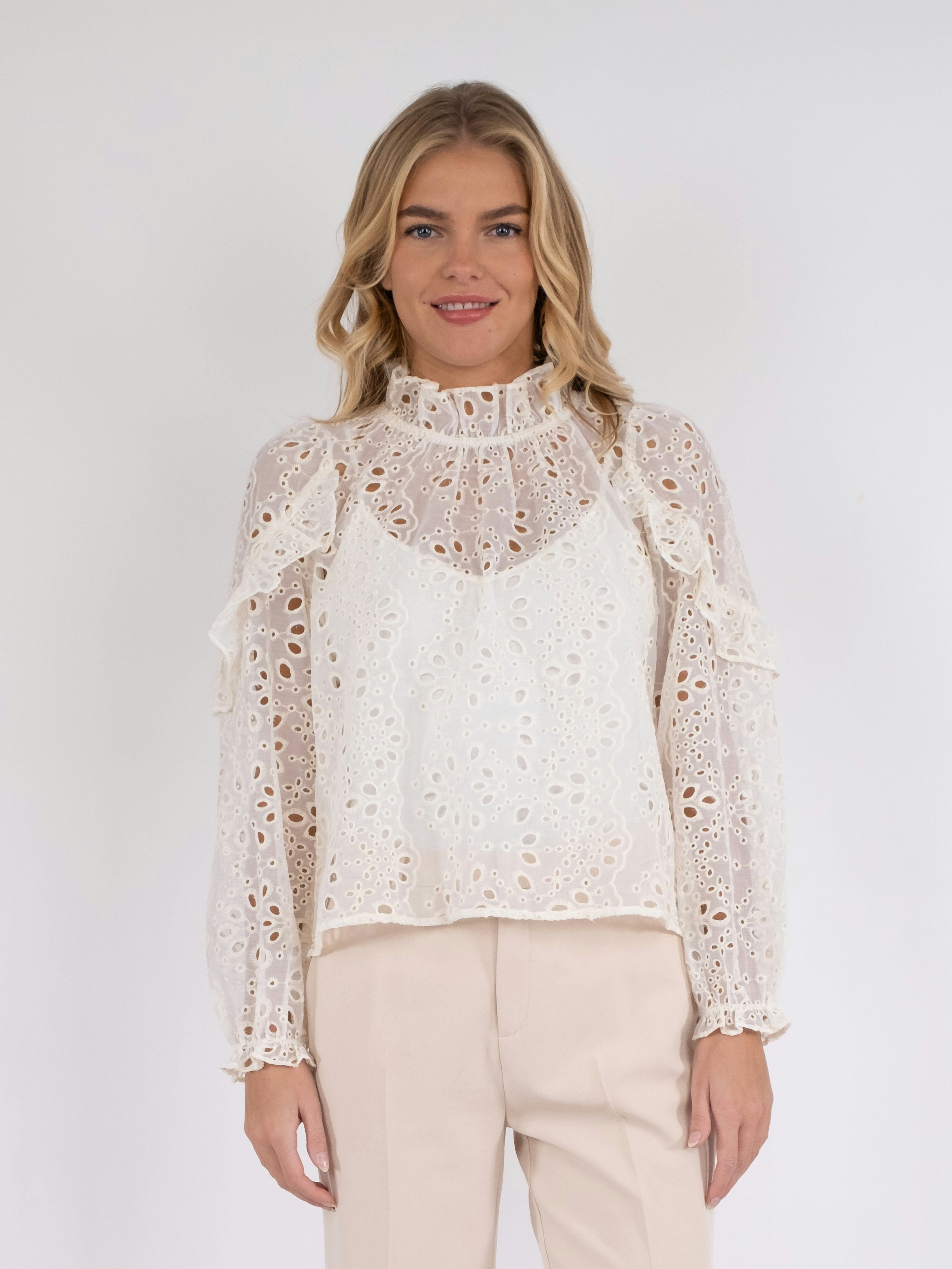 Neo Noir - Nadira Embroidery Blouse - Ivory Online