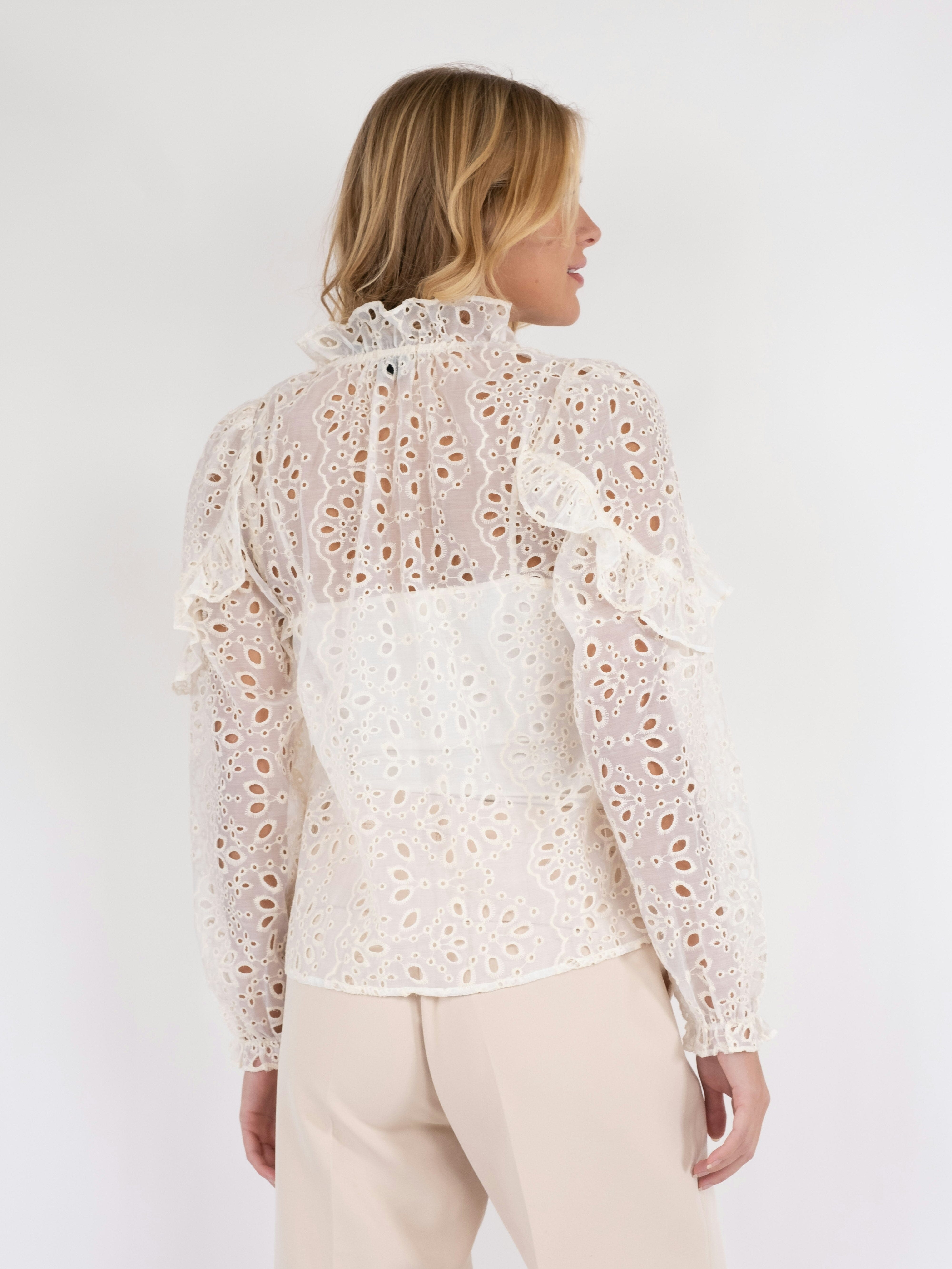Neo Noir - Nadira Embroidery Blouse - Ivory Online