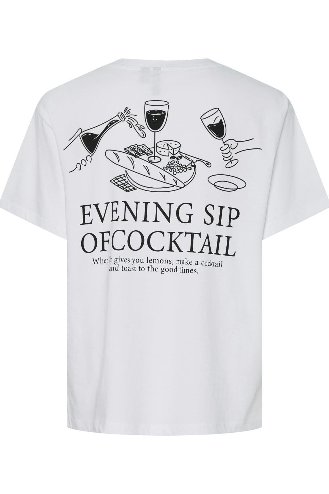 Pieces - Pcalma Ss O-Neck Loose Tee Box - 4767946 Bright White Black Evening Zip Online