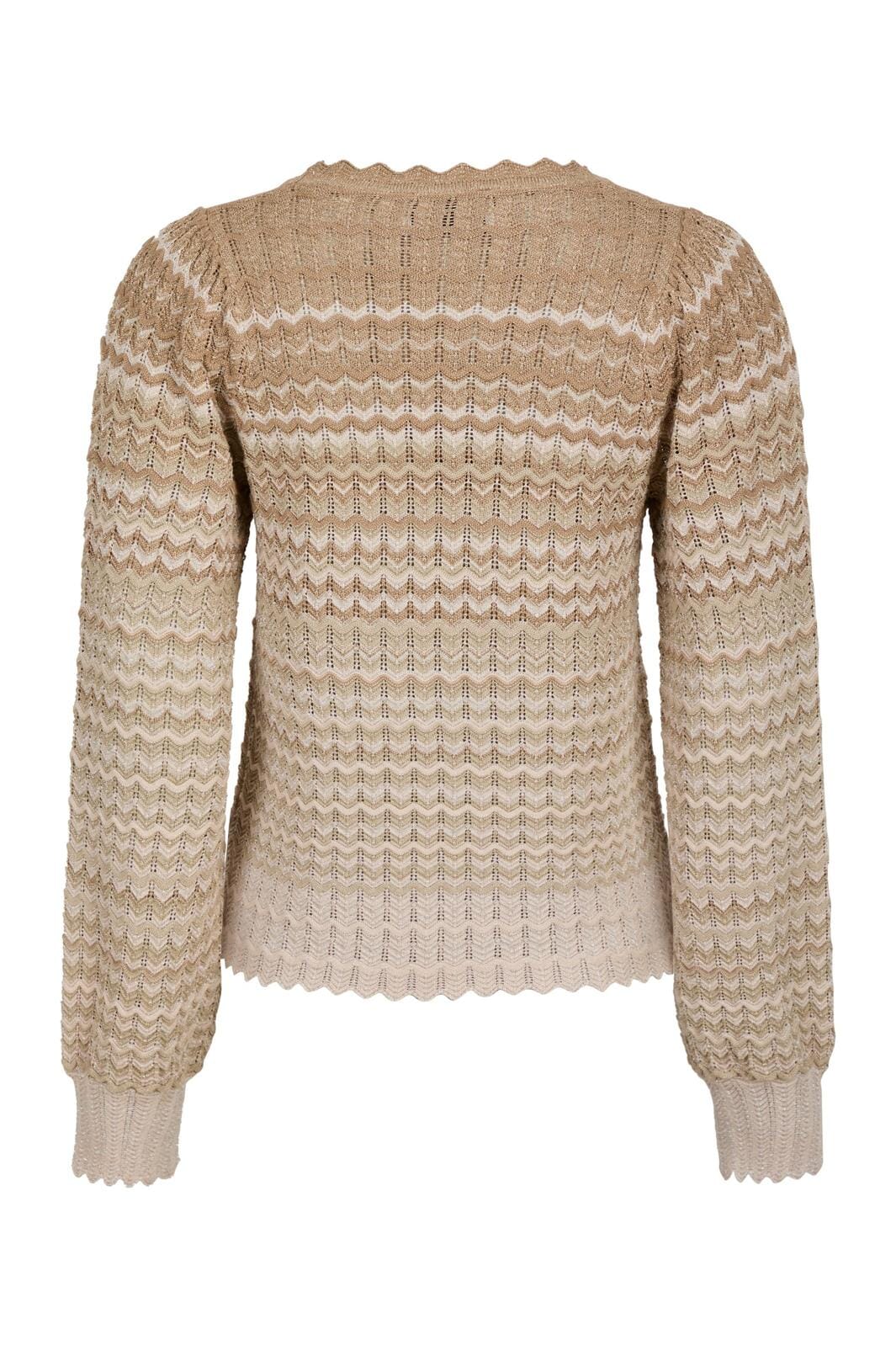 Neo Noir - Dito Chevron Knit Blouse 163872 - Light Brown Rabat