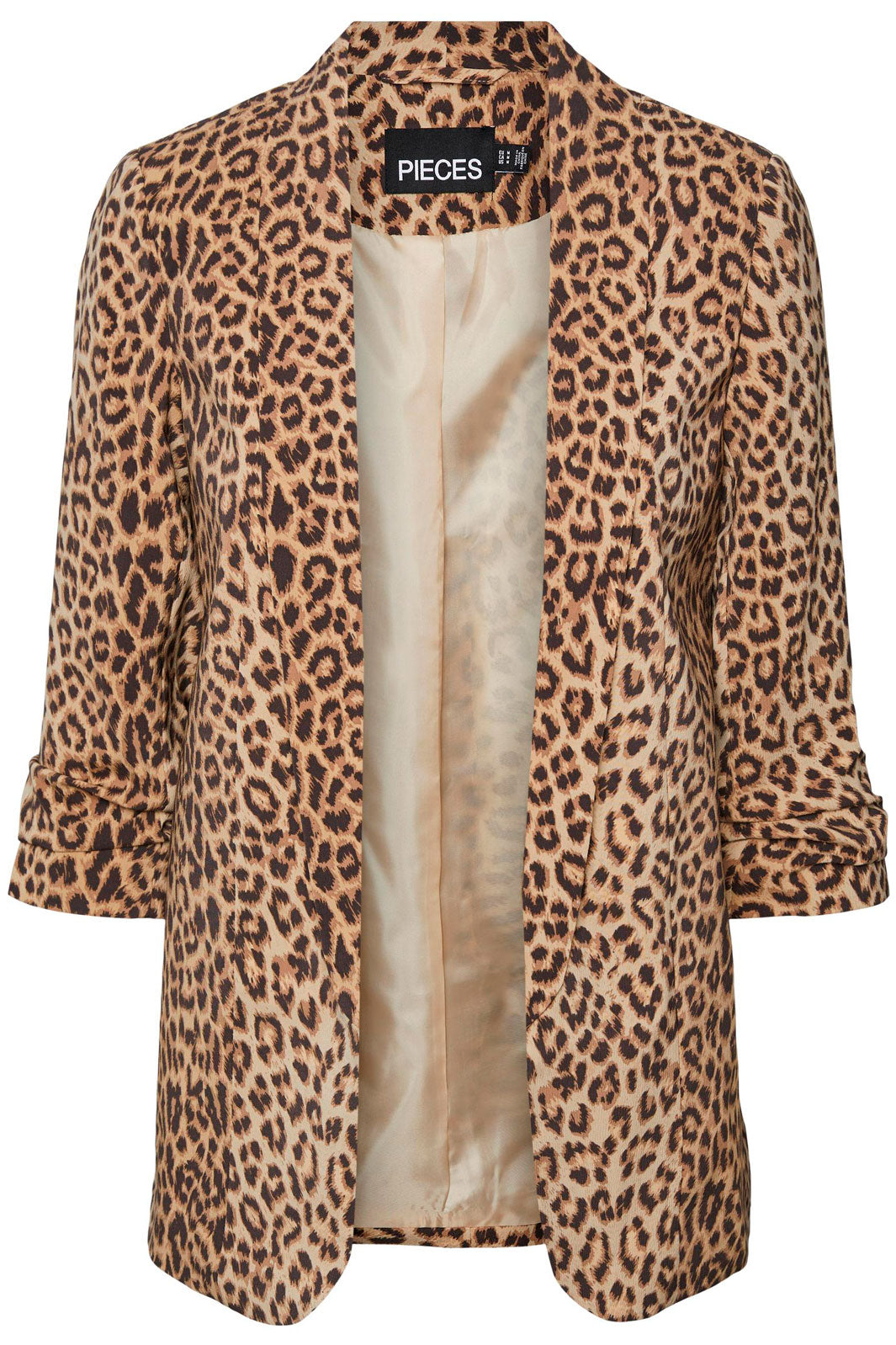 Pieces - Pcbosella 3/4 Printed Blazer - Natural AOP Leo Rabat