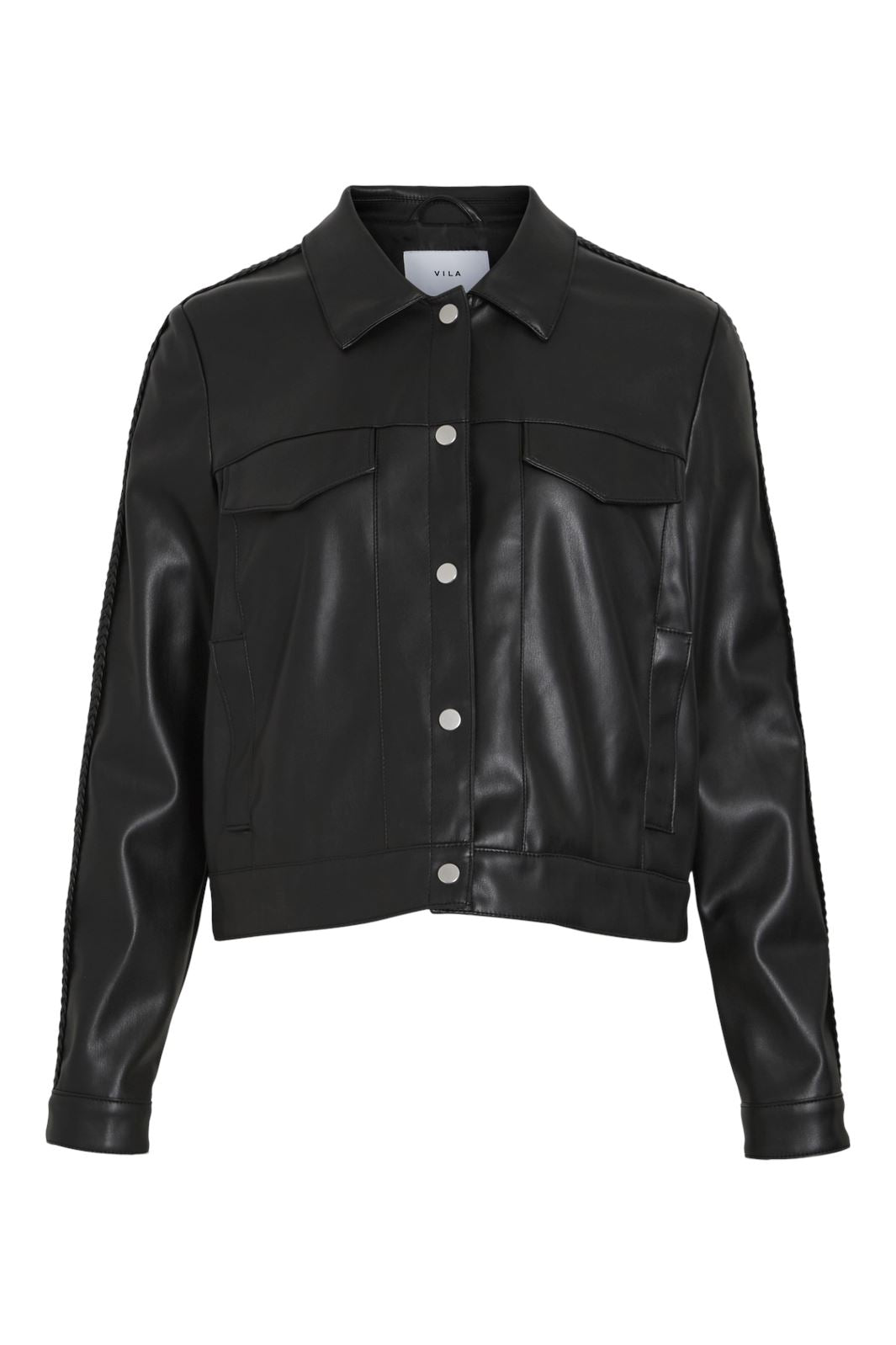 Vila - Vipen Coated L/S Braid Jacket - 4575671 Black Beauty Online nu