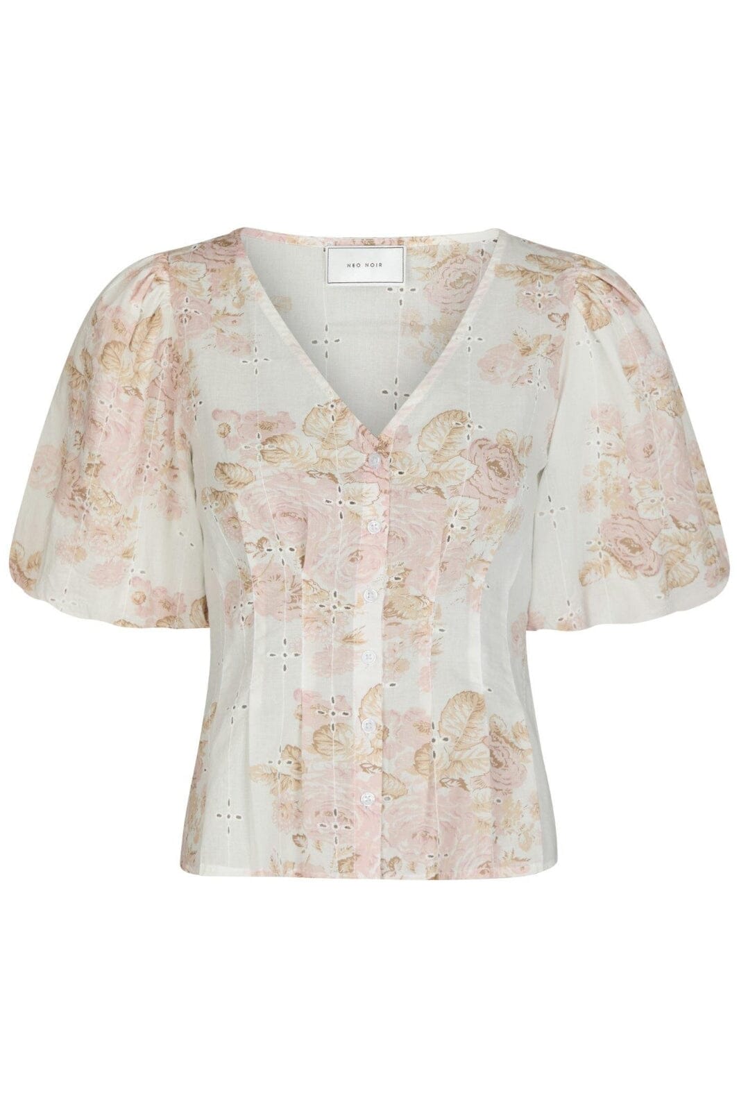 Forudbestilling - Neo Noir - Timra Emb Rose Blouse 165356 - 630 - Dusty Rose