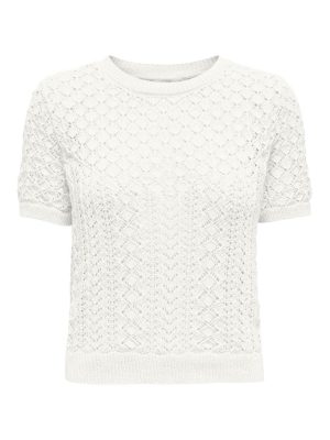 Only - Onlsaga Life Ss O-Neck Cc Knt - 4724909 Cloud Dancer Online