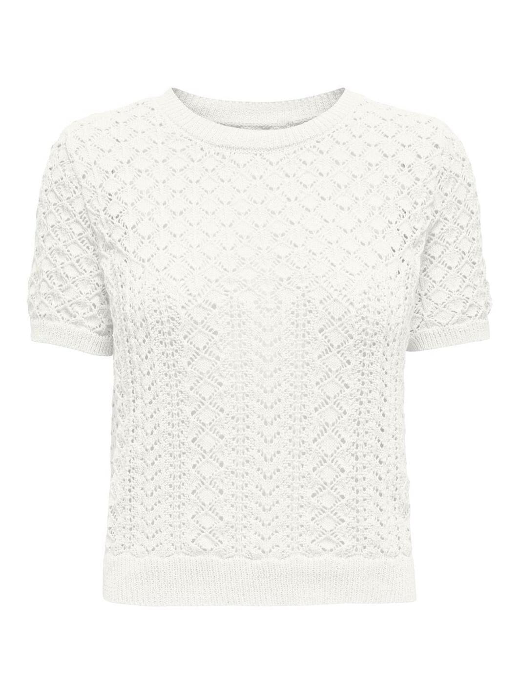 Only - Onlsaga Life Ss O-Neck Cc Knt - 4724909 Cloud Dancer Online
