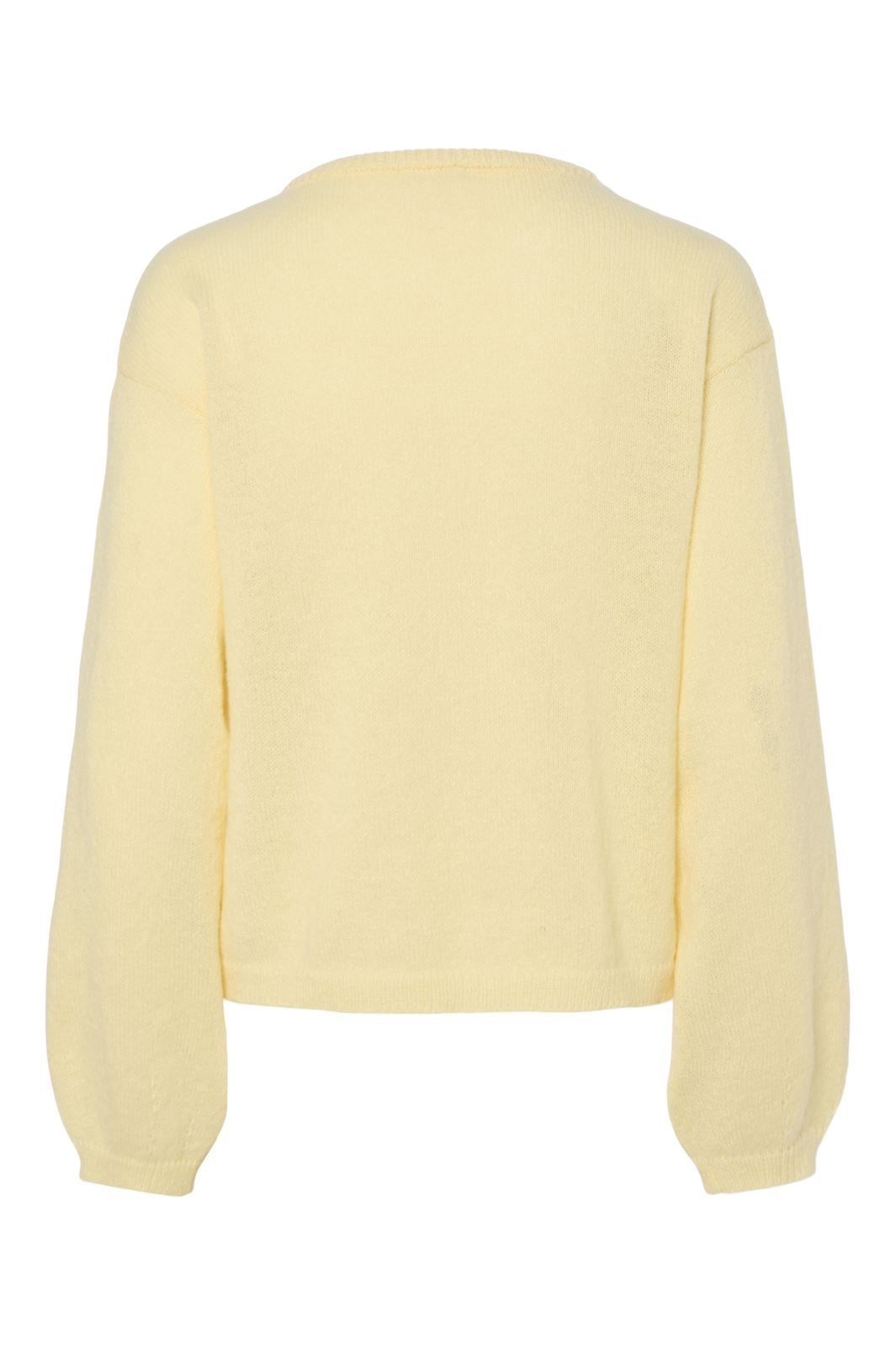 Pieces - Pcida Ls O-Neck Knit Pwp Mm - 4767714 Pale Banana Online Hot Salg