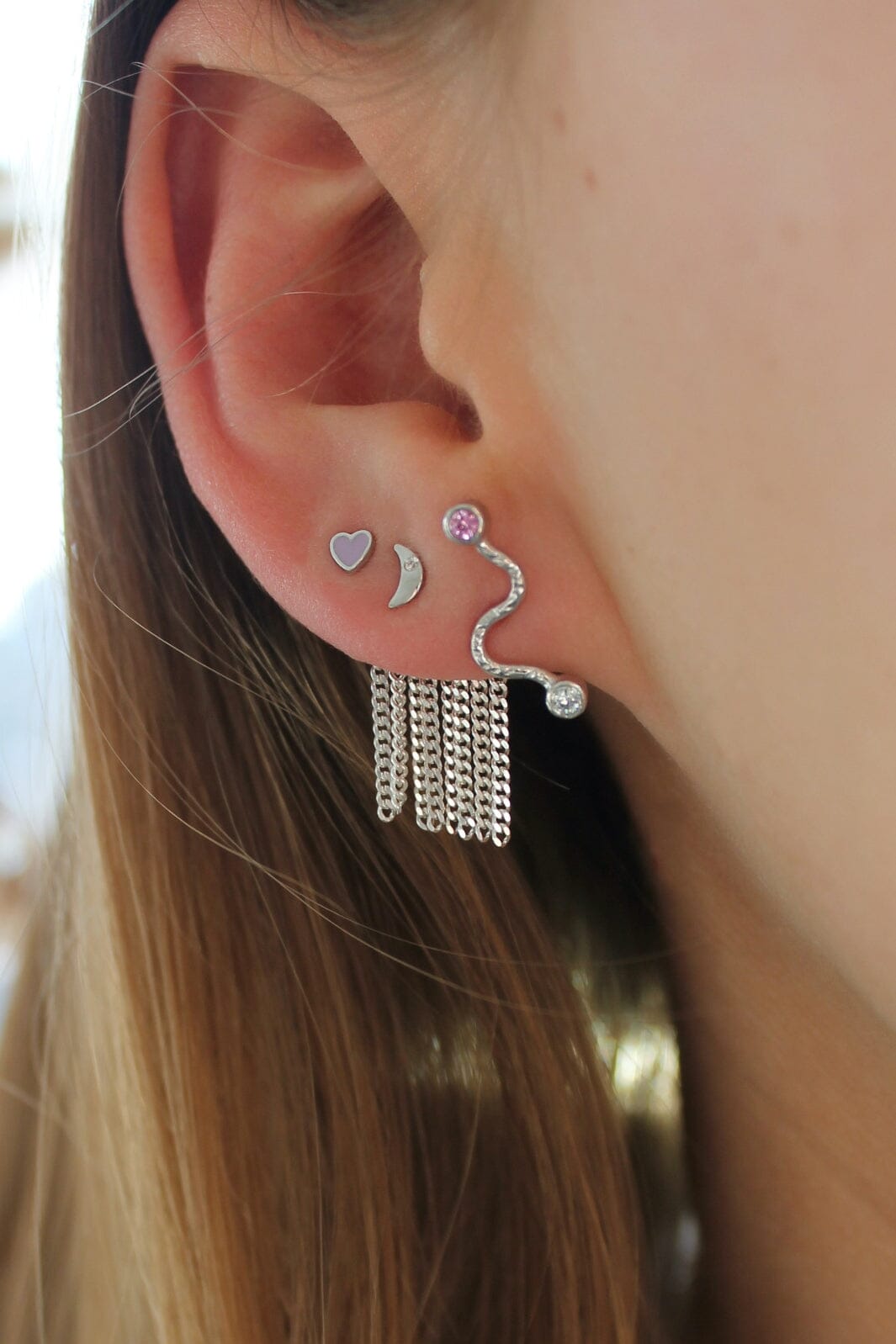 Stine A - Tout Petit Bella Moon Earring Silver - 1280-00-S på udsalg