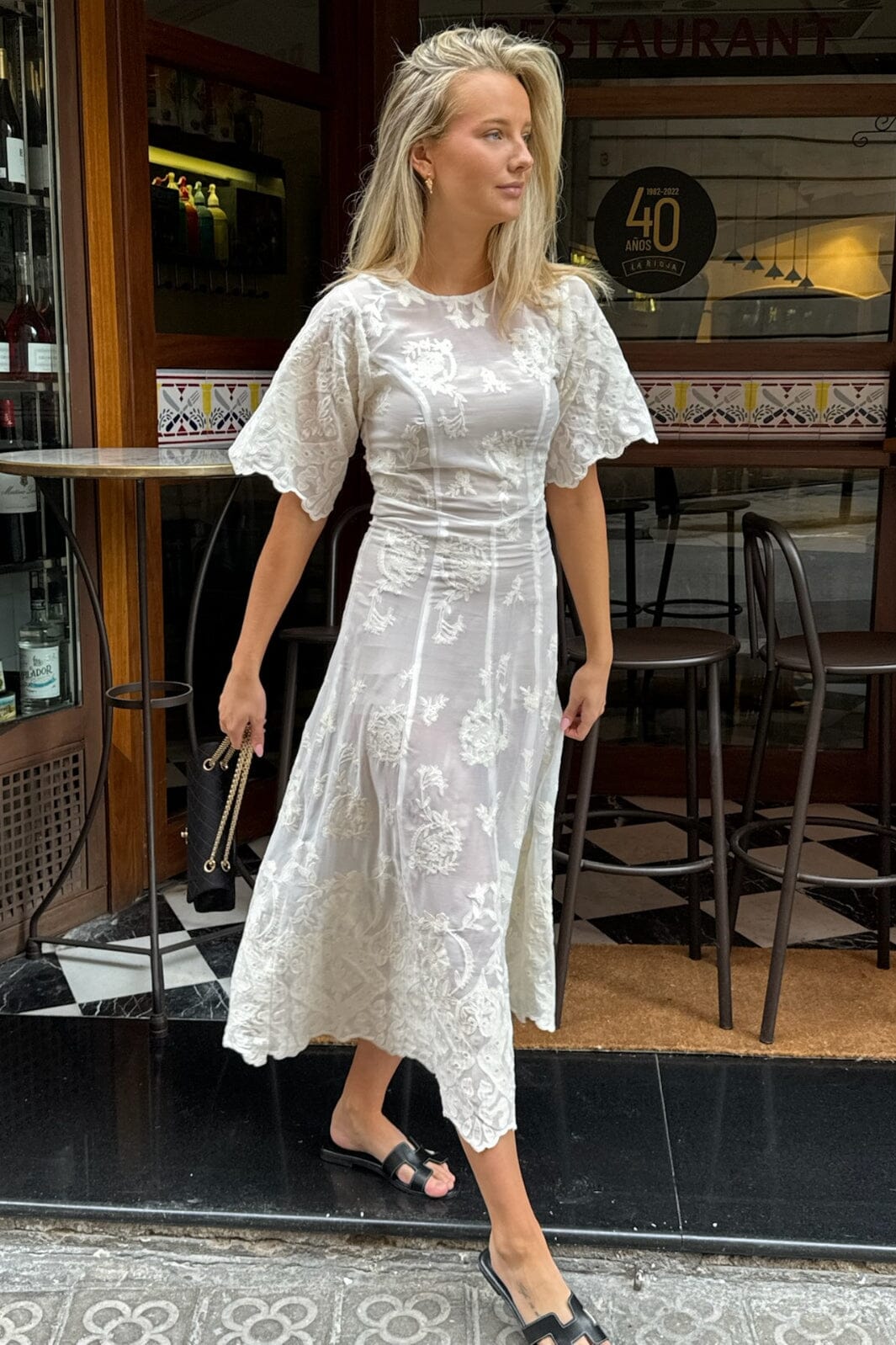 Forudbestilling - BYIC - Ellinoric Lace Long Dress - vw Vintage White