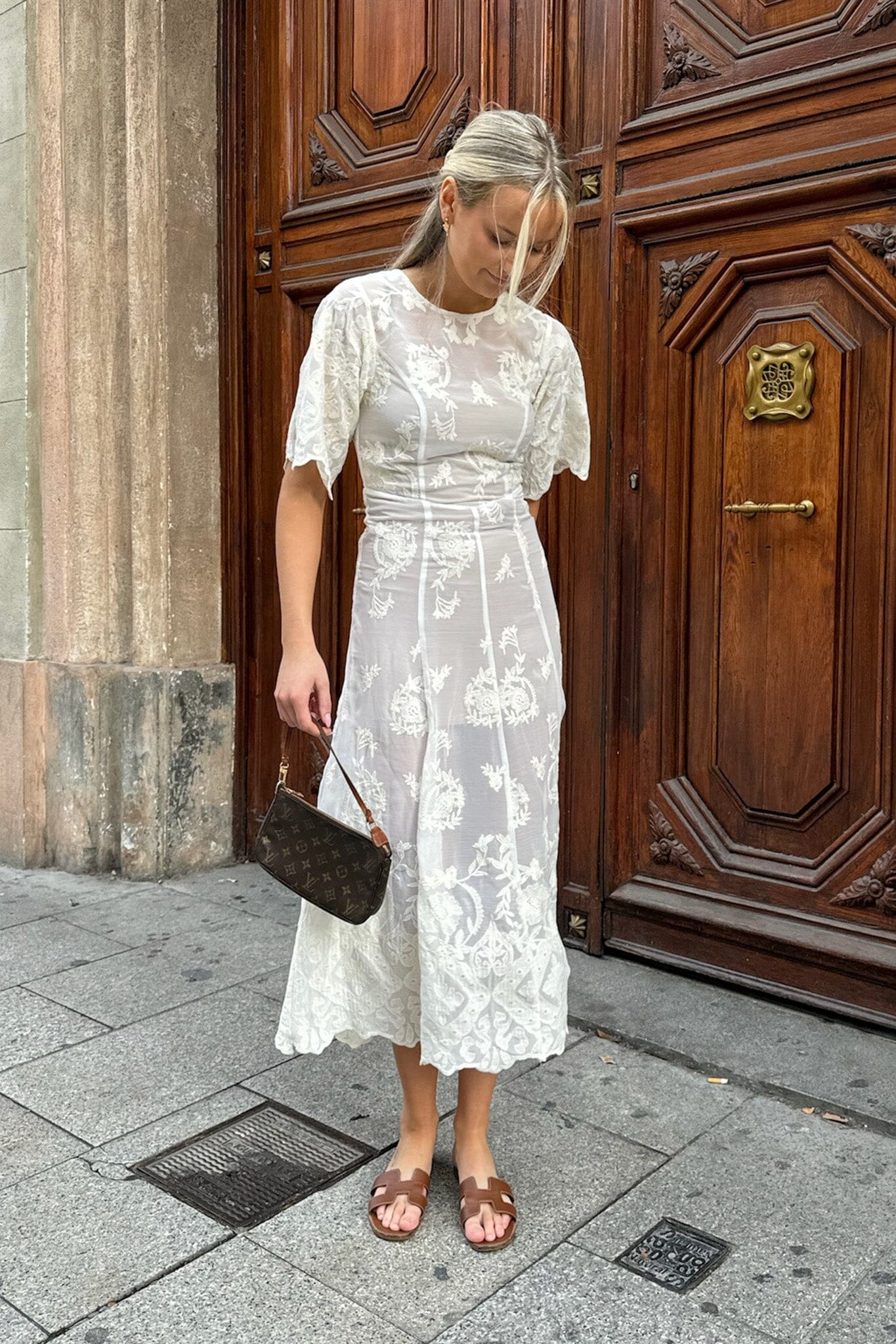 Forudbestilling - BYIC - Ellinoric Lace Long Dress - vw Vintage White