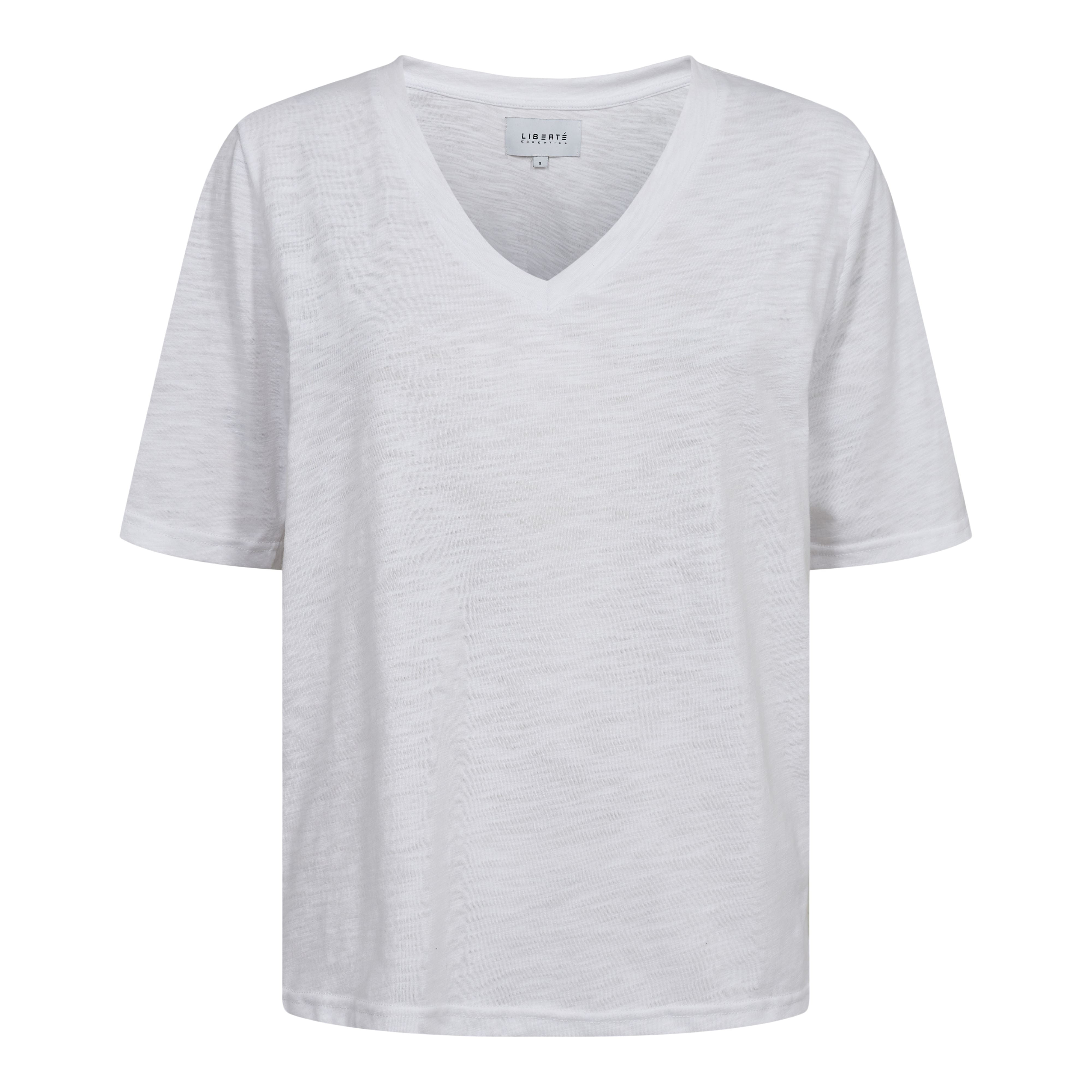 Forudbestilling - Liberte - Ulla-Ss-Vneck-Tshirt - White