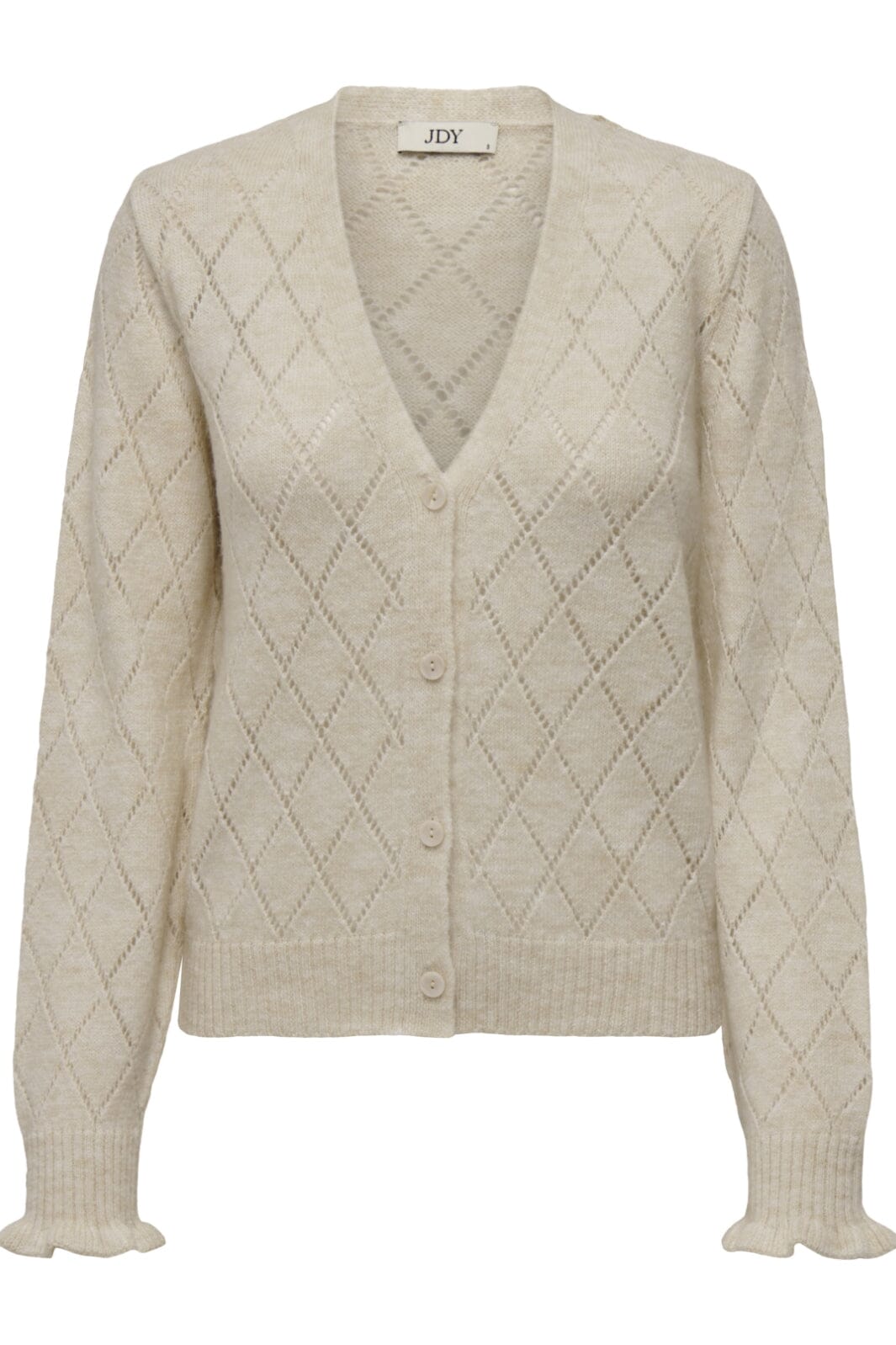 JDY - Jdyletty L/S V-Neck Struc Cardi Knt 15309447 - 4370865 - Whitecap Gray Rabat
