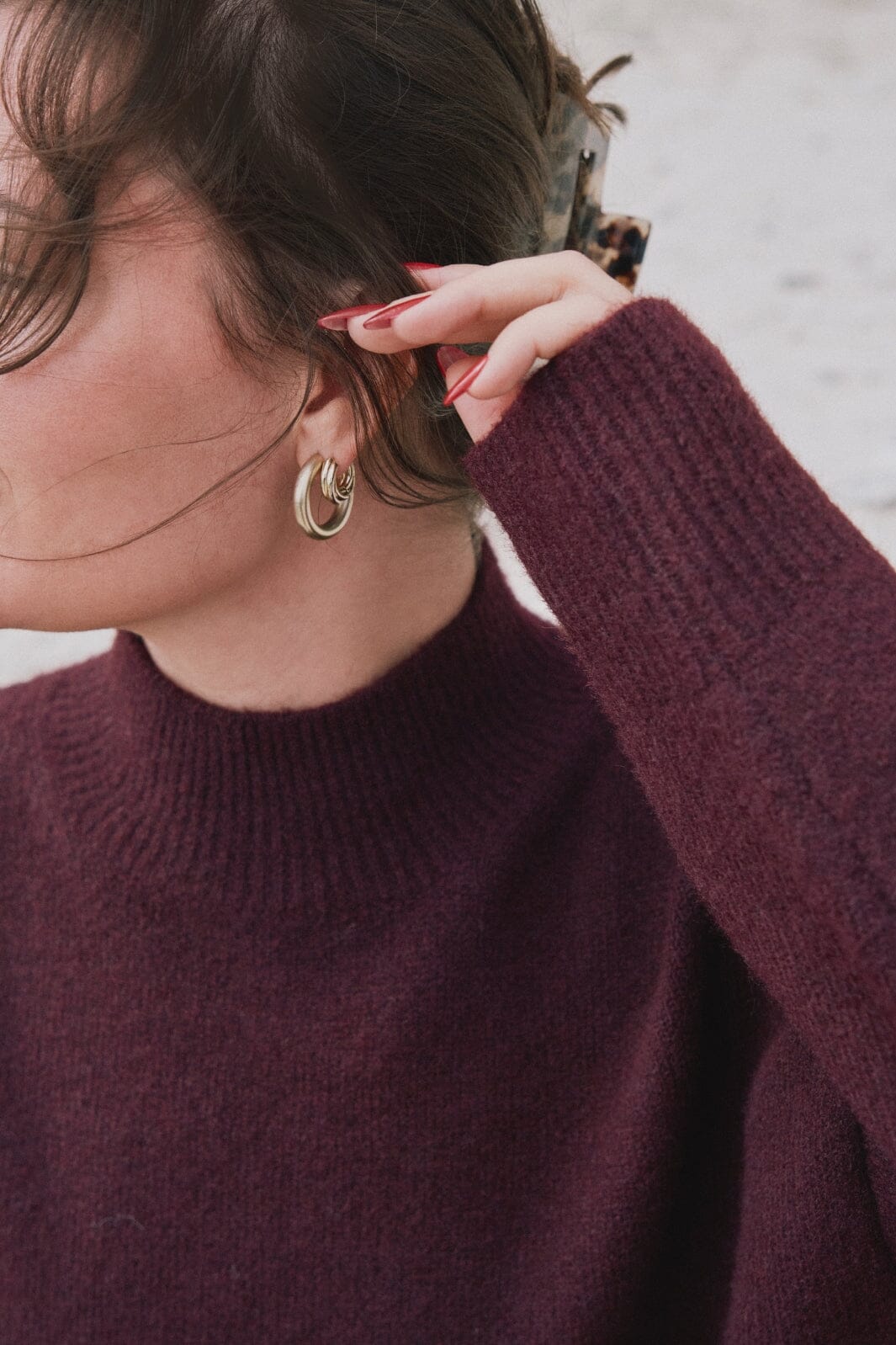 Neo Noir - Paulina Knit Blouse - Wine