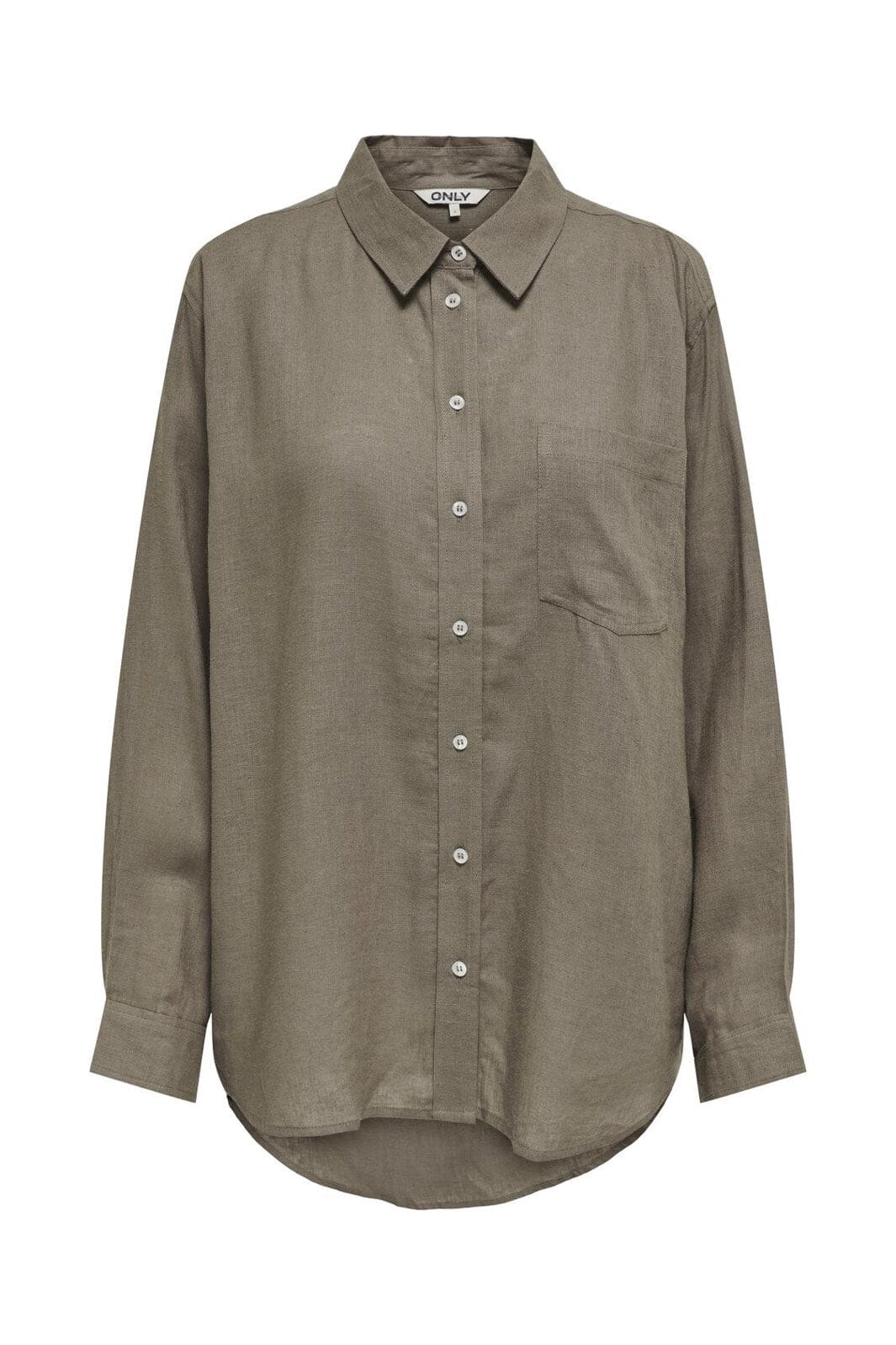 Only - Onltokyo L/S Lin Bl Shirt - 4383722 Brindle Online Hot Salg