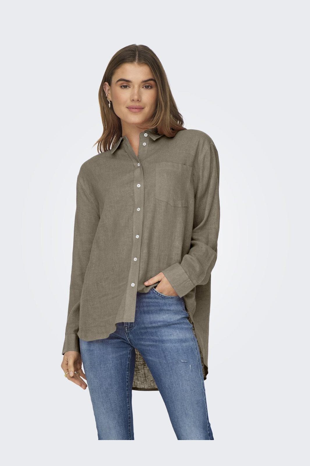 only-onltokyo-l-s-lin-bl-shirt-4383722-brindle_1.jpg Only - Onltokyo L/S Lin Bl Shirt - 4383722 Brindle Online Hot Salg