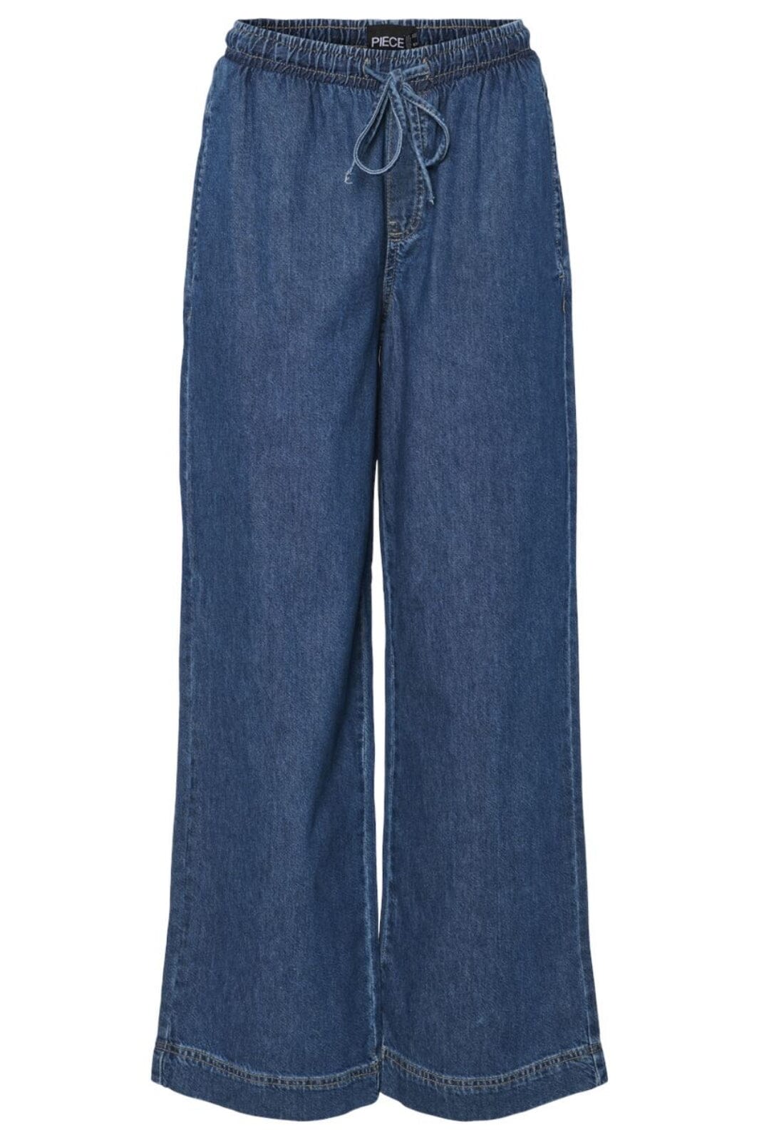 Pieces - Pctabi Pull Up Denim Pants - 4741795 Dark Blue Denim
