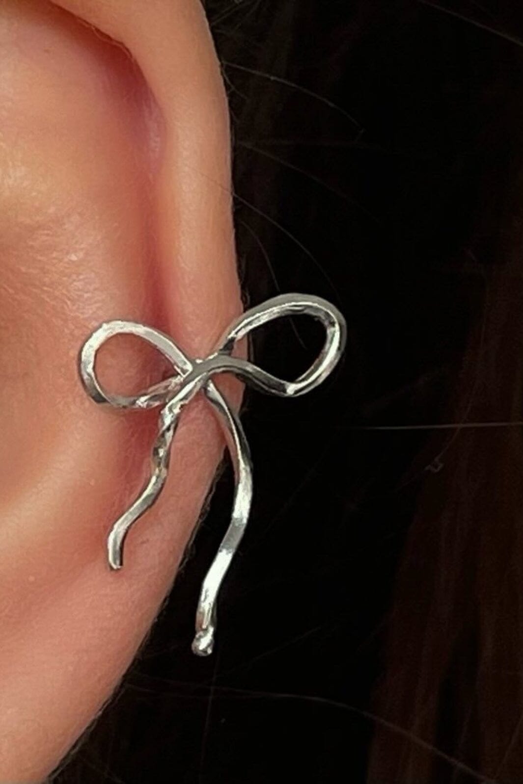 Stine A - Flow Bow Earring Silver - Single - 1343-00-S