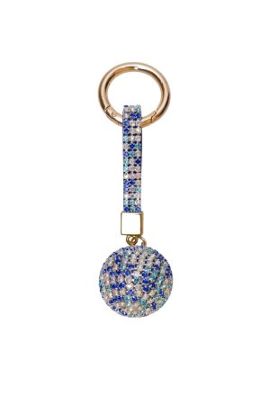 Black Colour - Bcball Rhinestone Keyhanger - Blue Mix