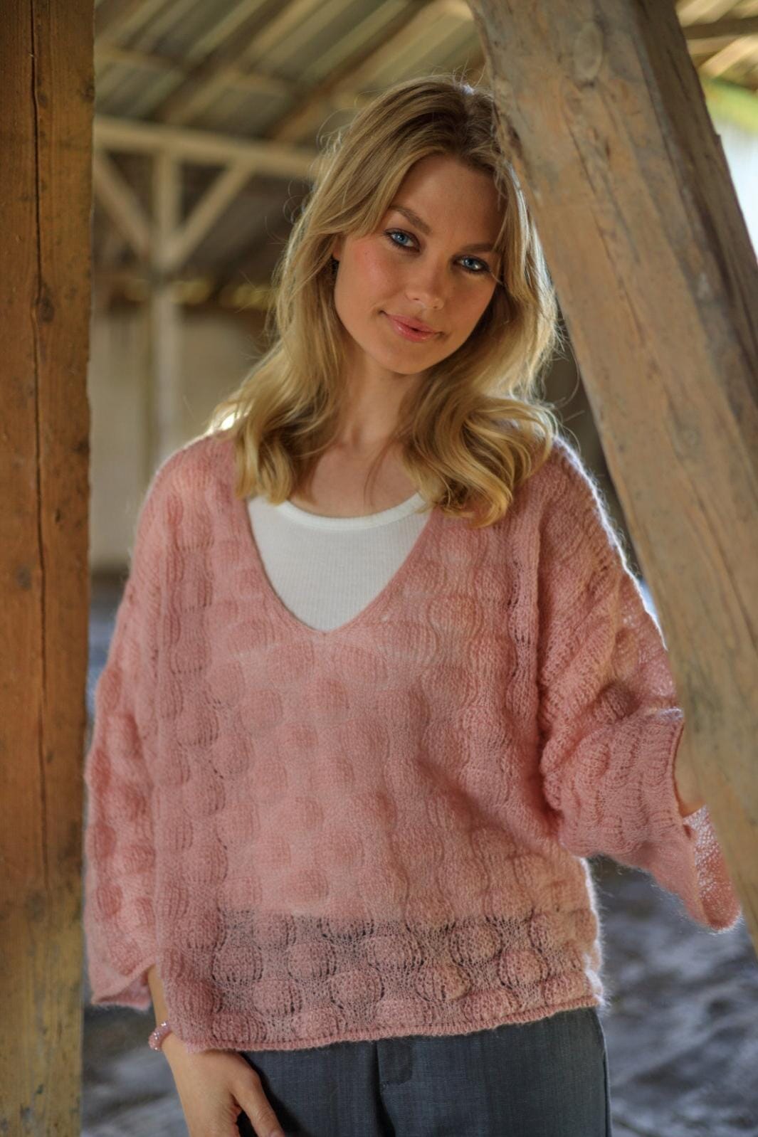 Black Colour - Bcharris V-Neck Jumper - Rose