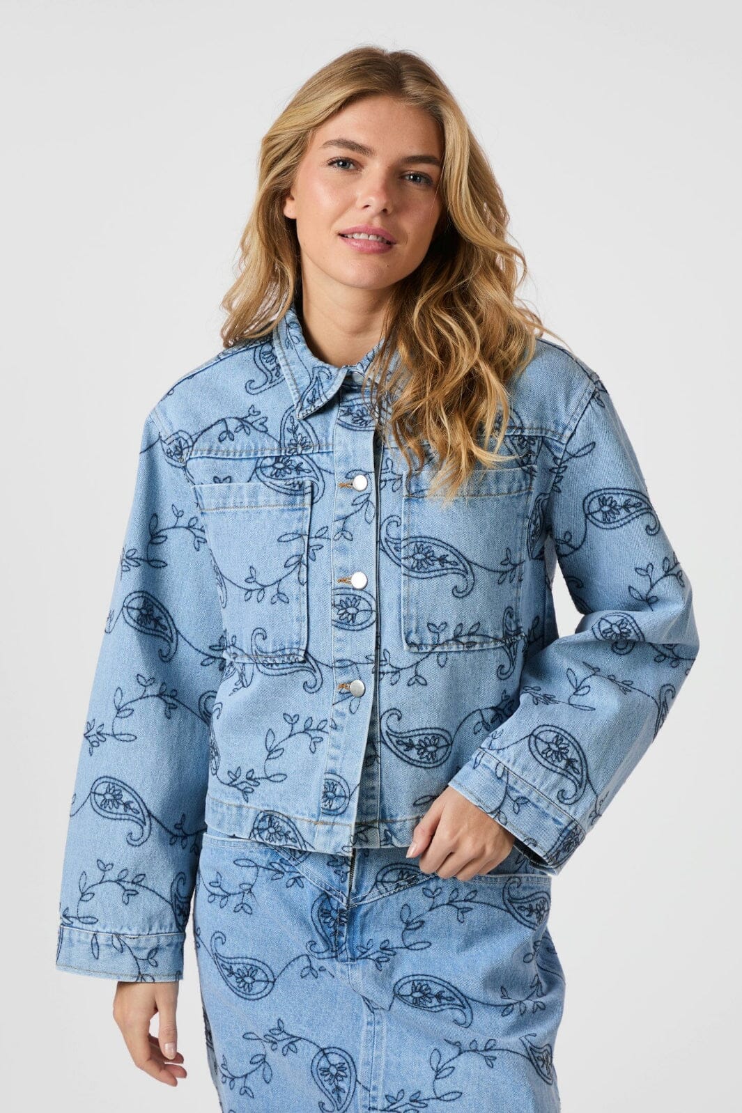 Forudbestilling - Neo Noir - Emilia Embrodiery Jacket 164790 - 140 - Blue