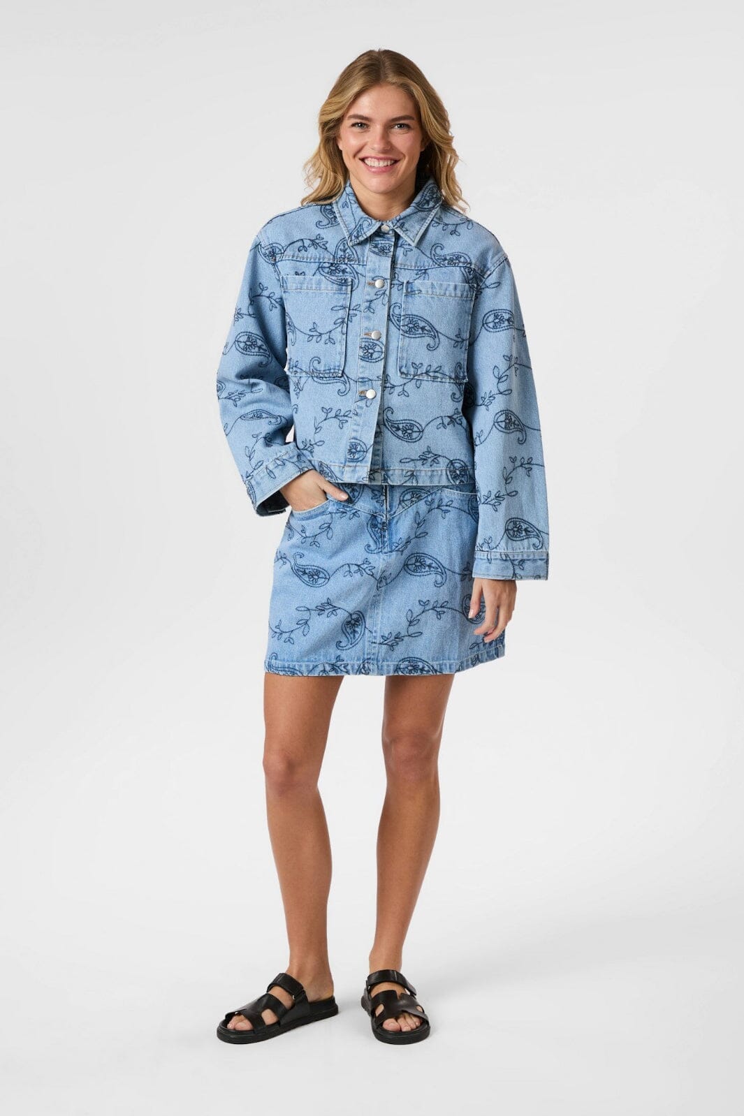 Forudbestilling - Neo Noir - Emilia Embrodiery Jacket 164790 - 140 - Blue
