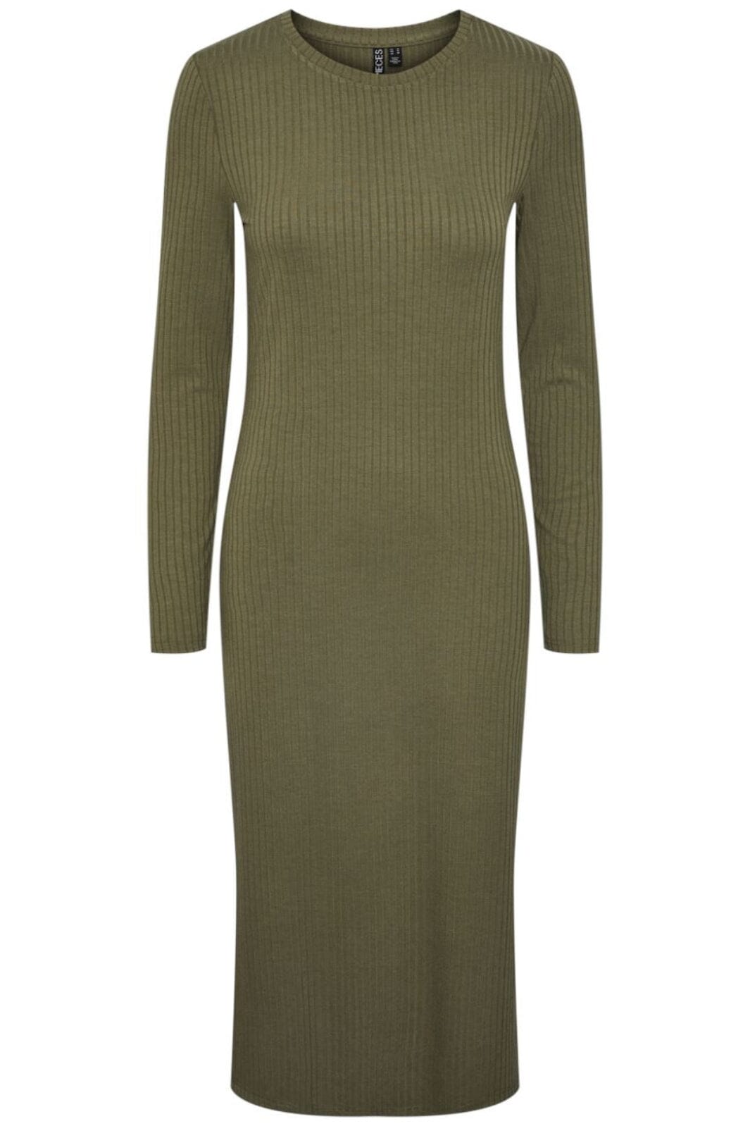Pieces - Pckylie Ls O-Neck Midi Dress - 3935838 Deep Lichen Green