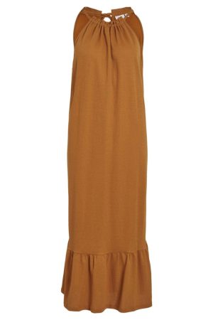Vila - Vicarmena Halterneck S/L Midi Dress - 4498808 Cathay Spice