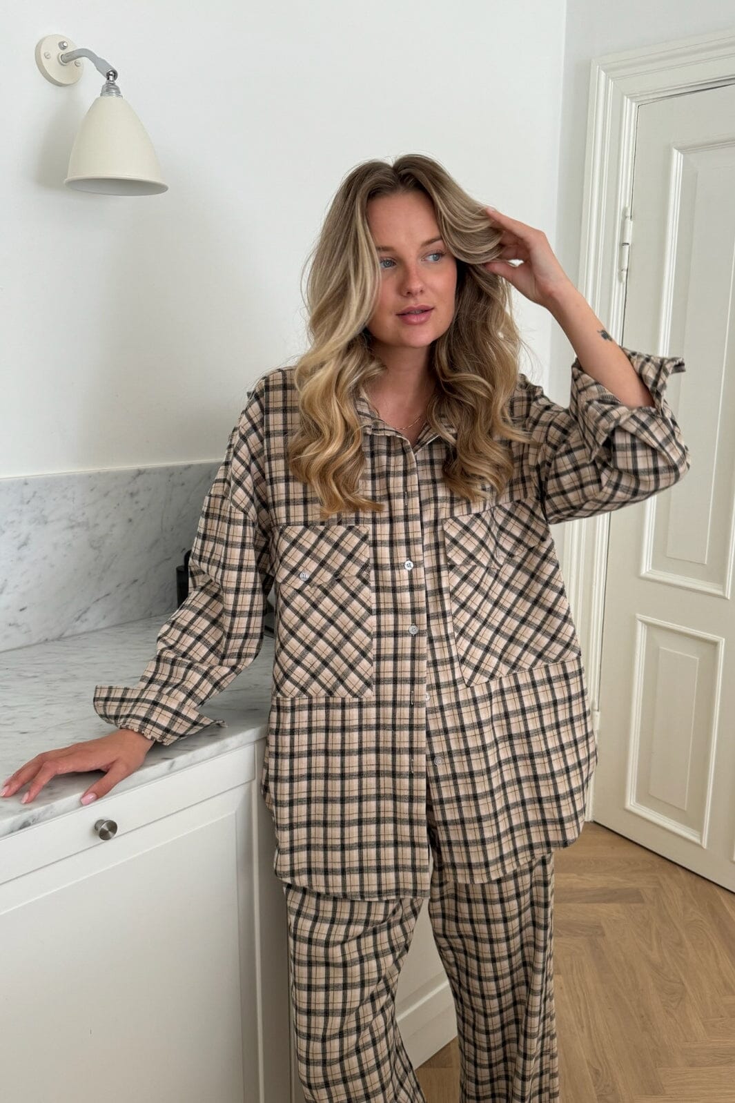 BYIC - Theldaic Shirt - bbc Beige Black Checks