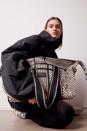 Forudbestilling - Lala Berlin - Big Bag Muriel 2.0 - heritage stripe black