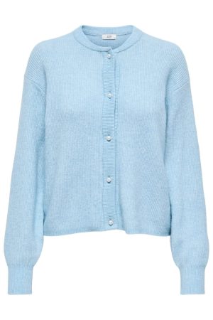JDY - Jdylumi Life L/S Button Cardiga Knt - 4852269 Aquamarine Melange Levere