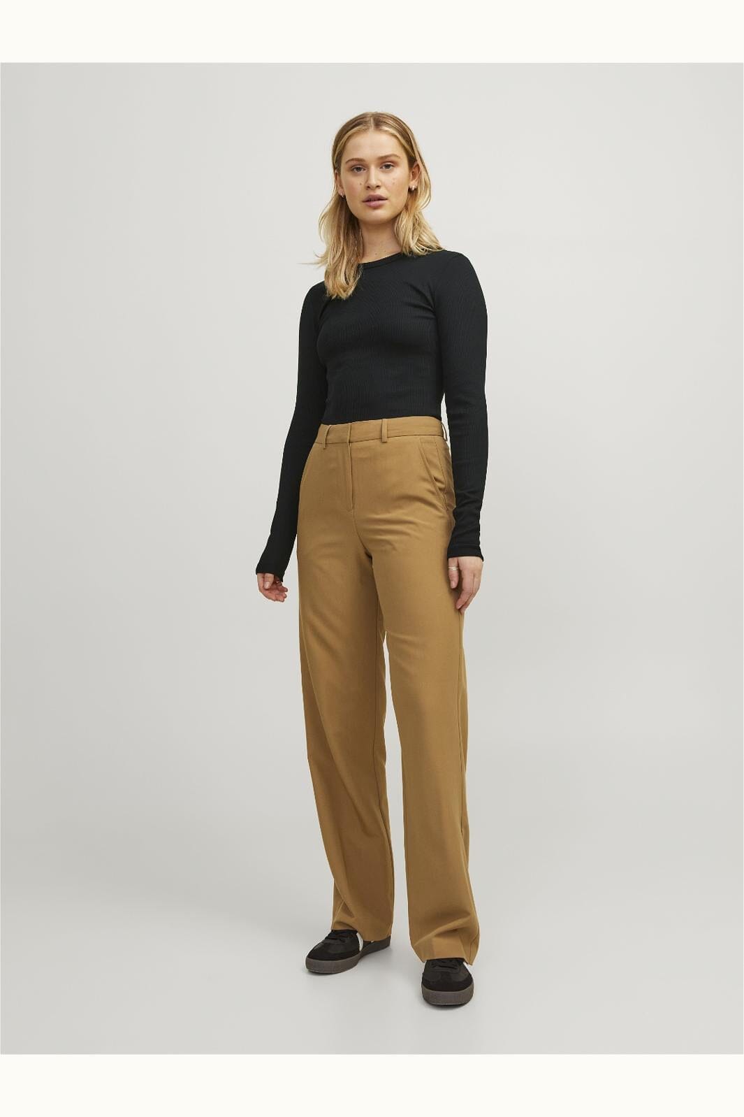 Jjxx - Jxfreya Str Ls Rib Tee - 3801852 Black Hot på udsalg