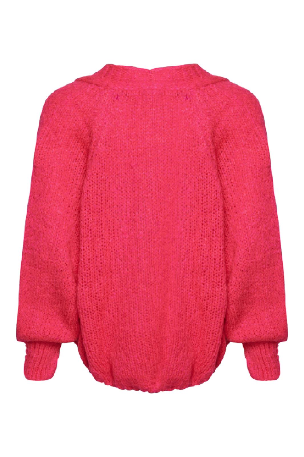 noella-fora-knit-cardigan-poppy-pink_3.jpg Noella - Fora Knit Cardigan - Poppy Pink Hot på udsalg