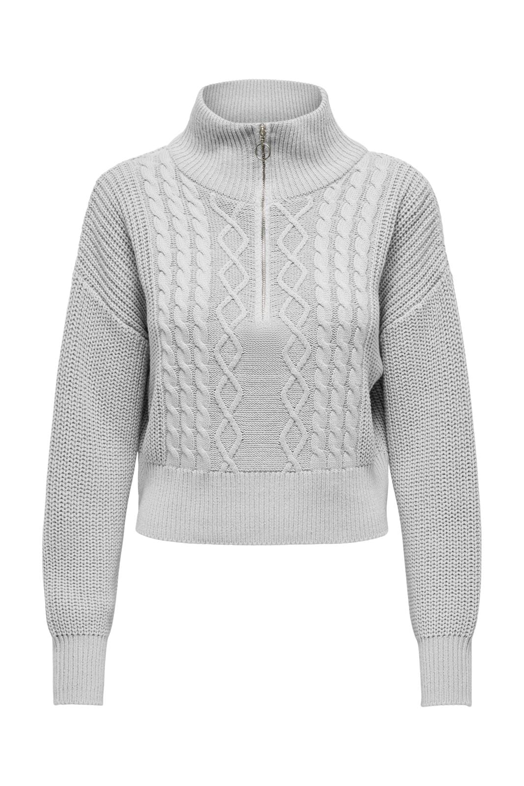 only-onldoritta-ls-cable-zip-high-neck-knt-4666545-light-grey-melange_0.jpg Only - Onldoritta Ls Cable Zip High Neck Knt - 4666545 Light Grey Melange Online salg