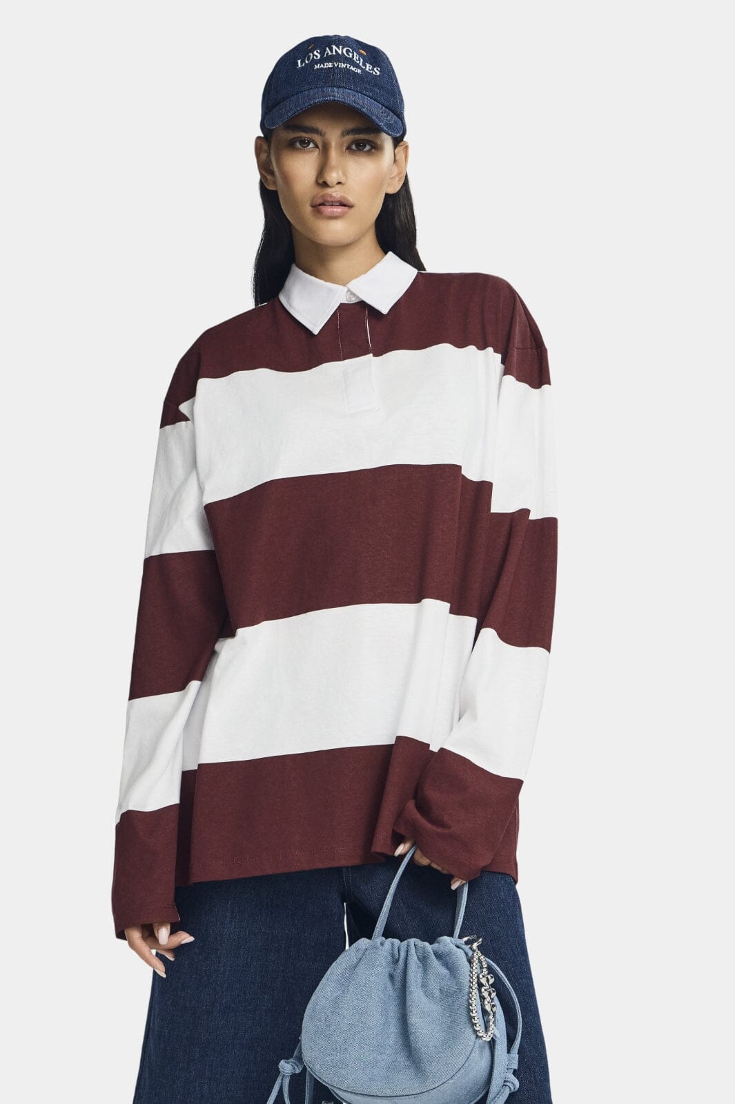 Pieces - Pcfrida Ls Oversize Polo Fsy - 4746859 Tawny Port White Online